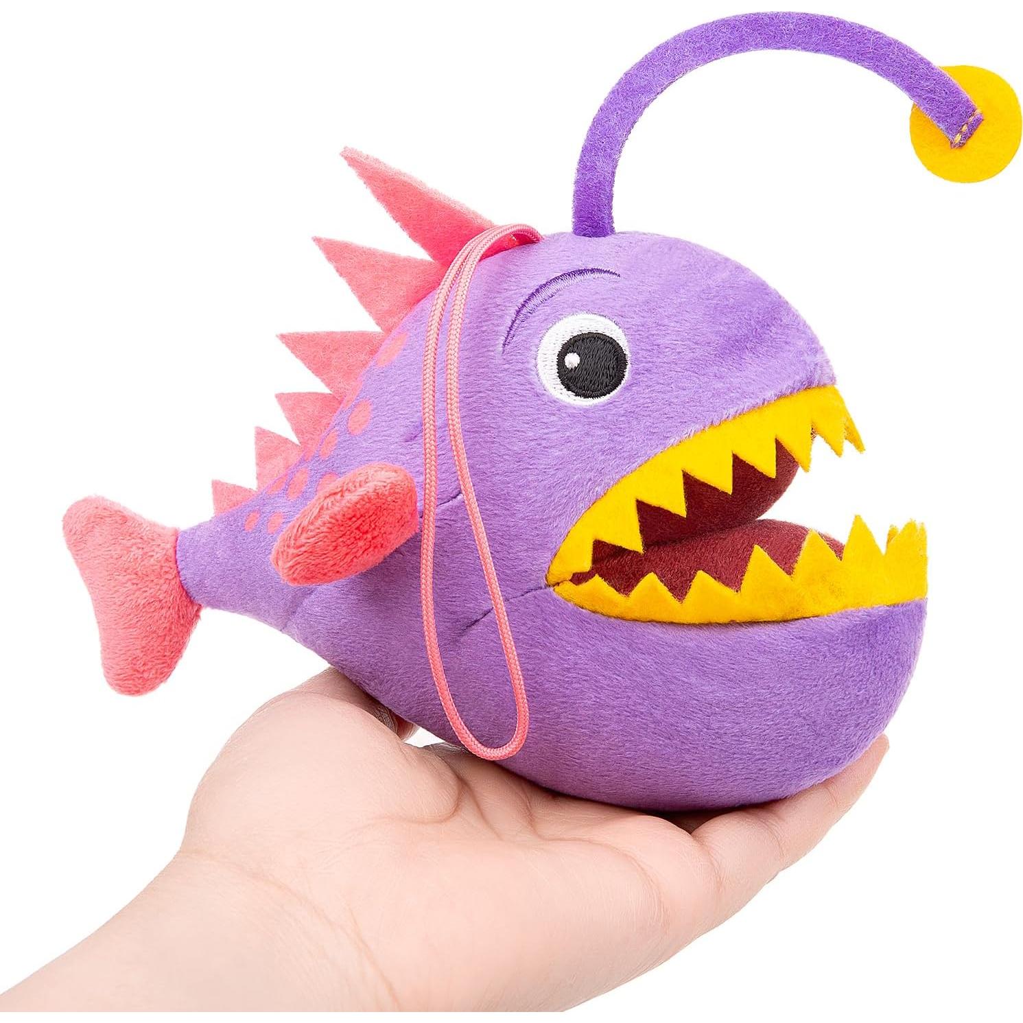 Pez Linterna Morado ZHONGXIN MADE Juguete de Peluche 14 cm