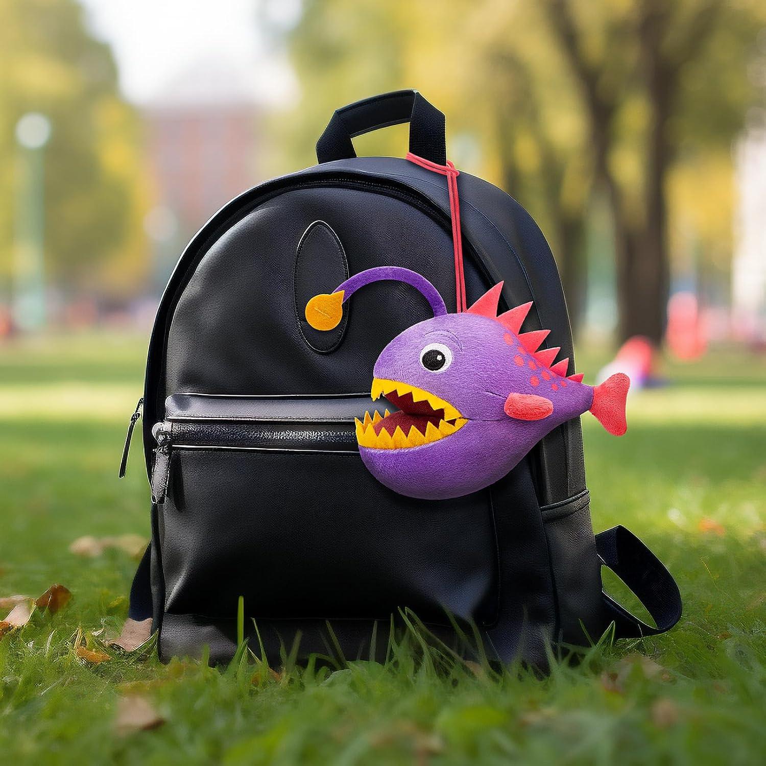 Pez Linterna Morado ZHONGXIN MADE Juguete de Peluche 14 cm