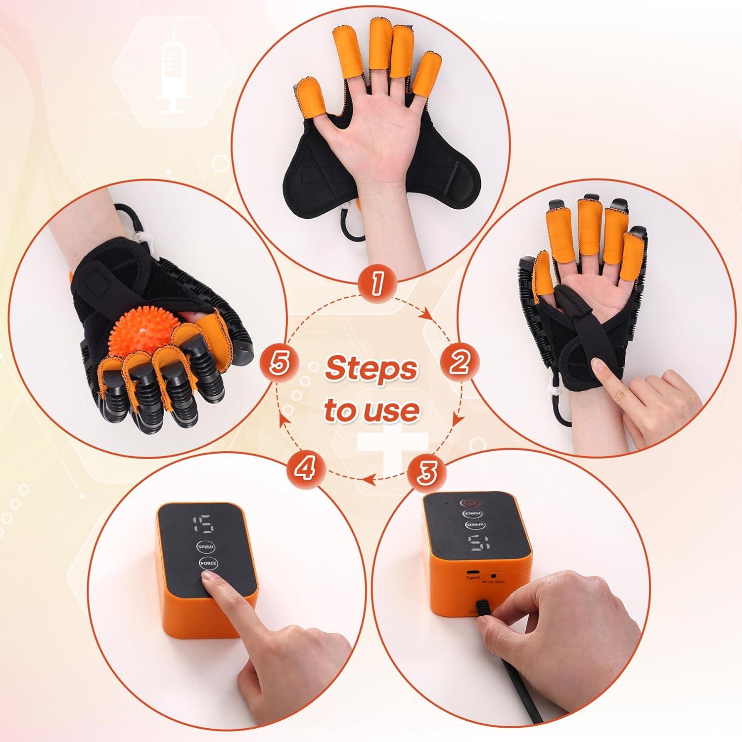 Guantes de Rehabilitación POSEWE para Mano - Carga USB