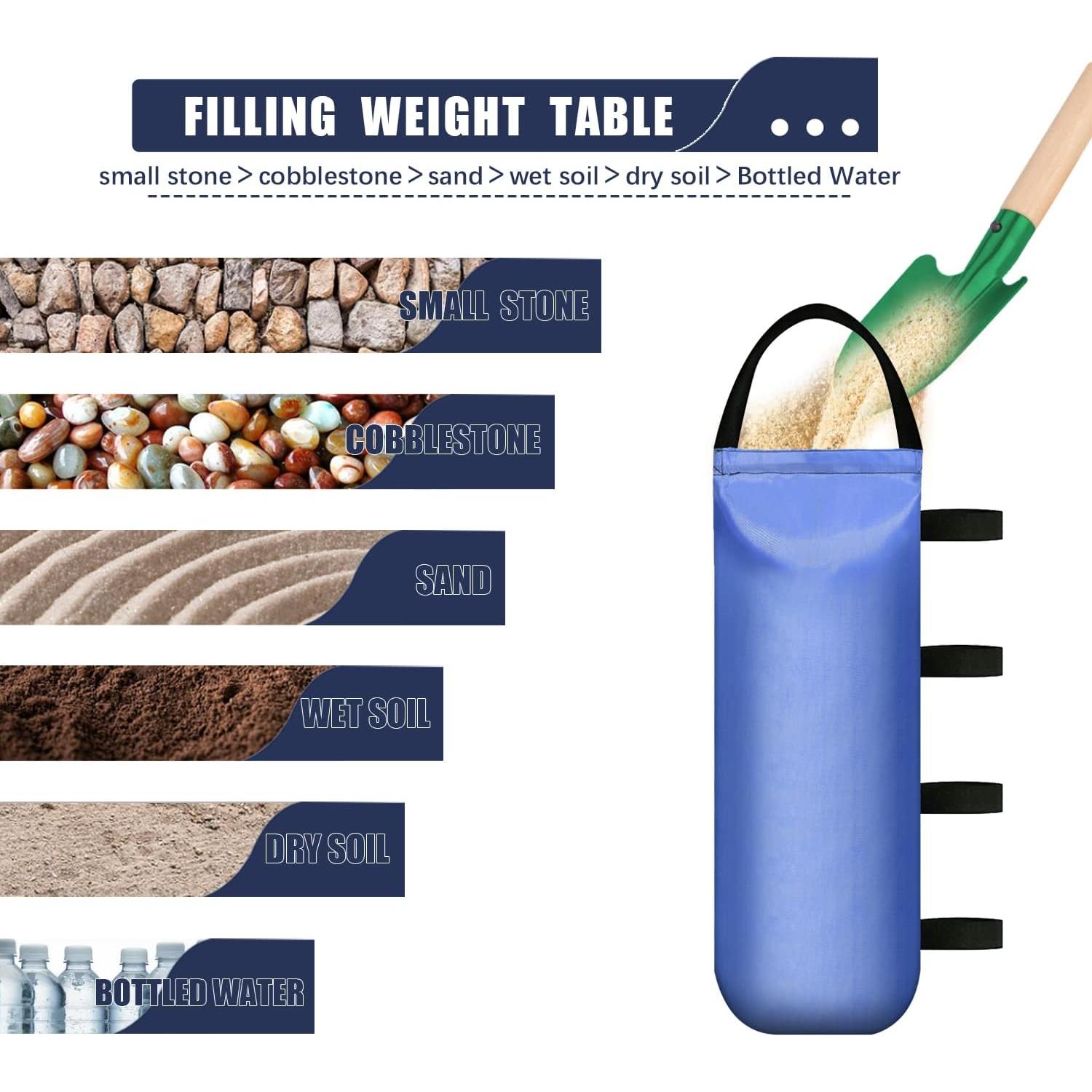 Bolsas de Arena Pesadas IALNAI para Carpa Exterior - 4 Unidades