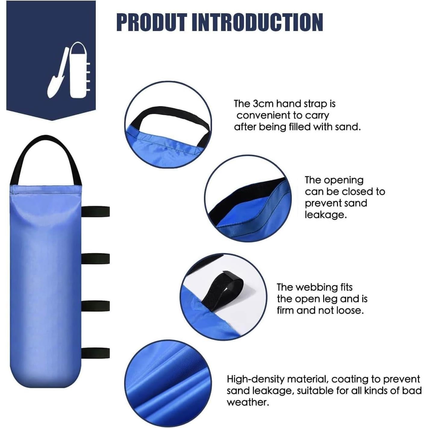 Bolsas de Arena Pesadas IALNAI para Carpa Exterior - 4 Unidades