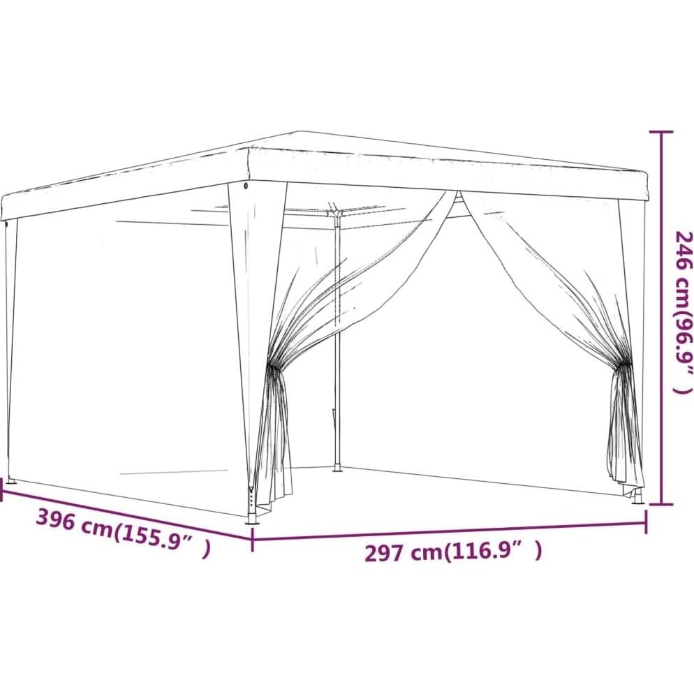 Carpa de Fiesta YELWHI Azul 9.8x13.1 pies HDPE Impermeable