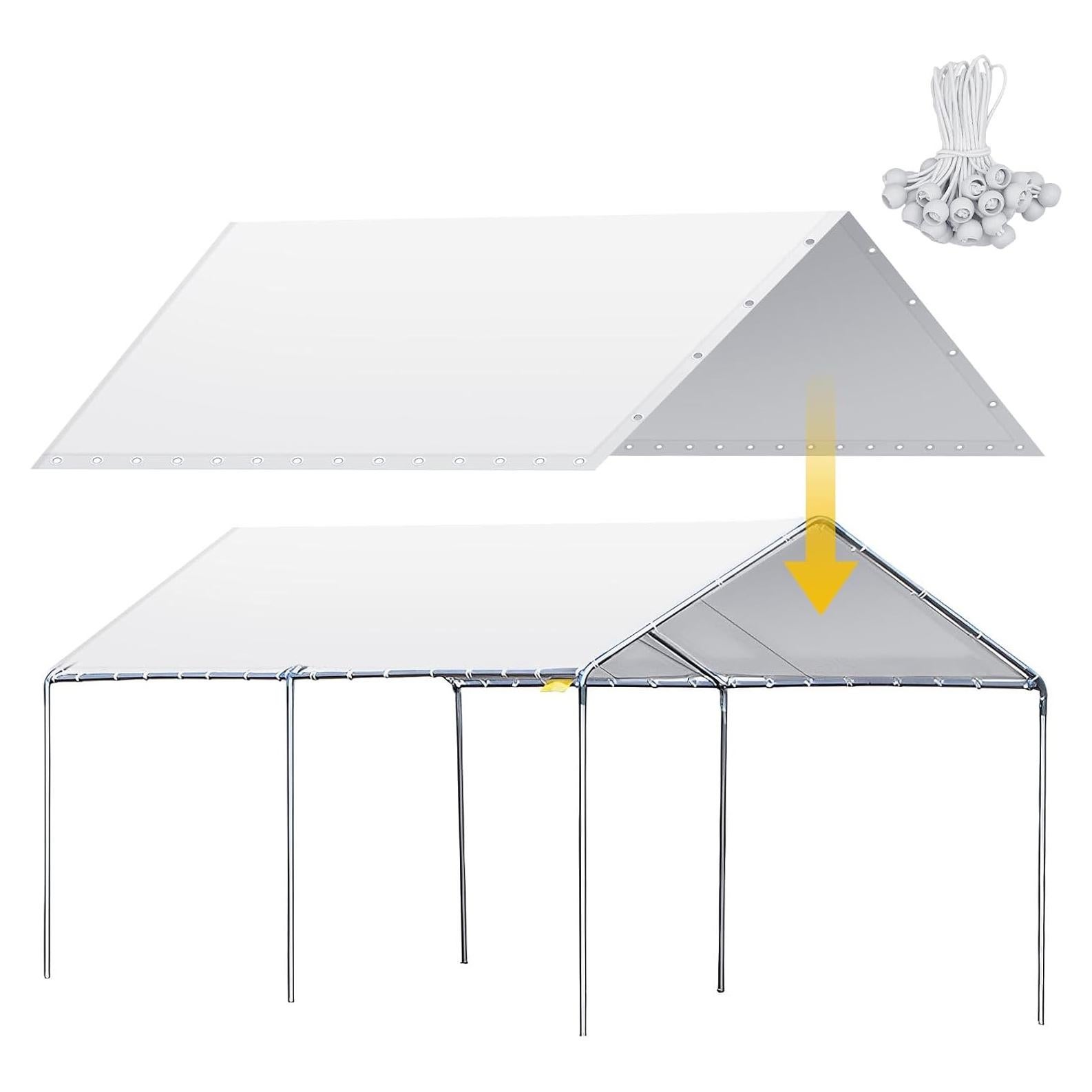 Carpa de Garaje 10x20 pies Wesnoy Impermeable Cubierta Superior