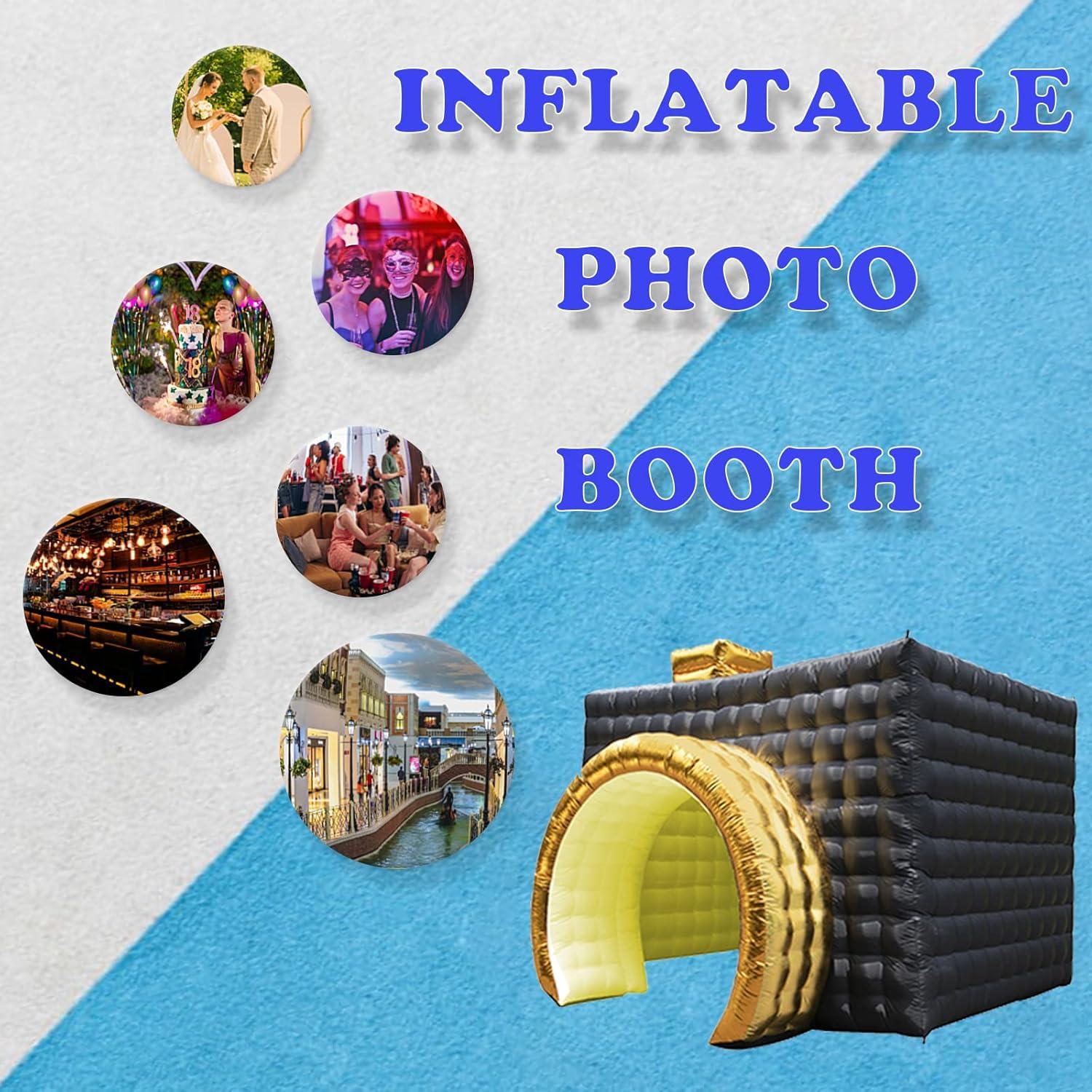 Cabina de Fotos Inflable Xmaybang Negra y Dorada 3.81x2.79m