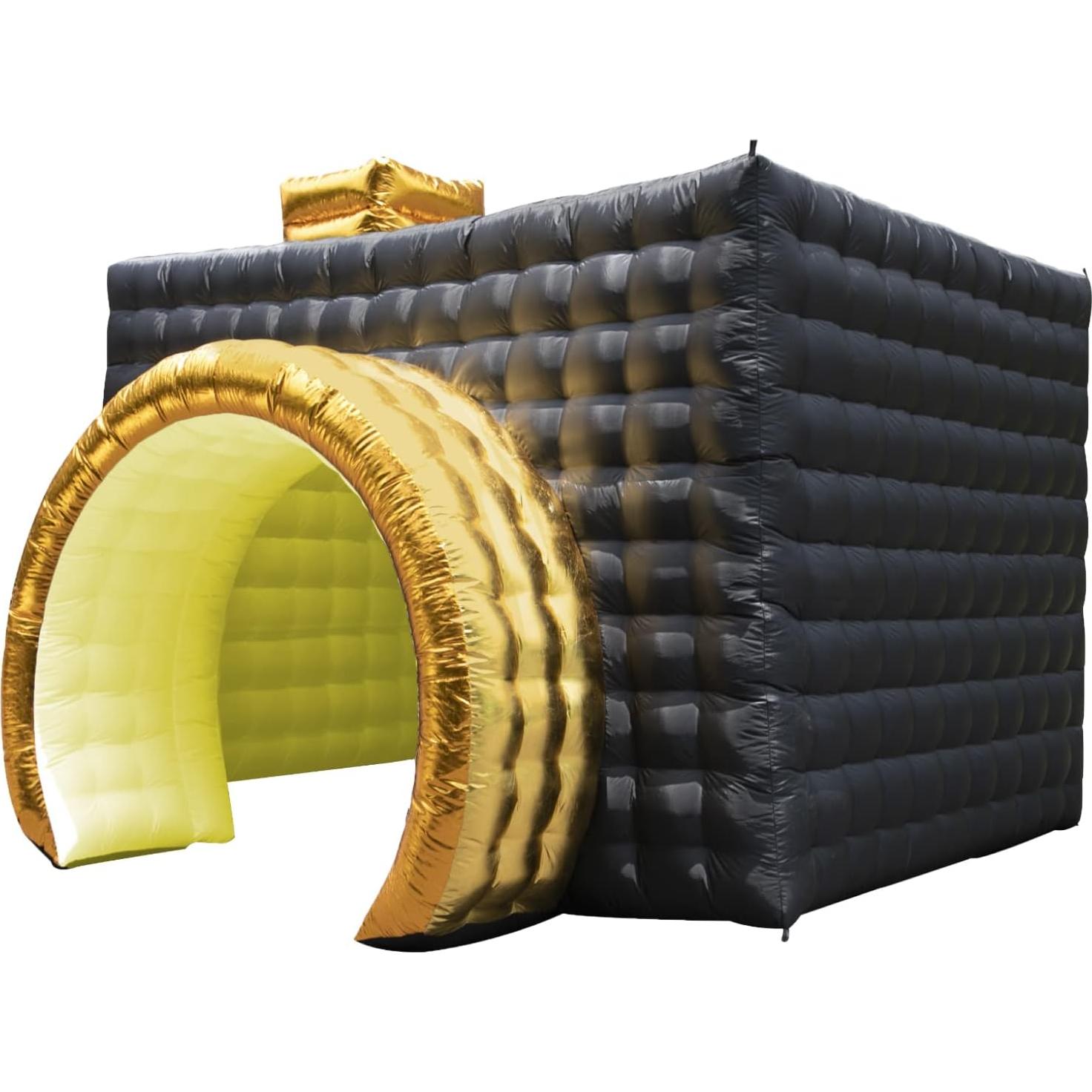 Cabina de Fotos Inflable Xmaybang Negra y Dorada 3.81x2.79m