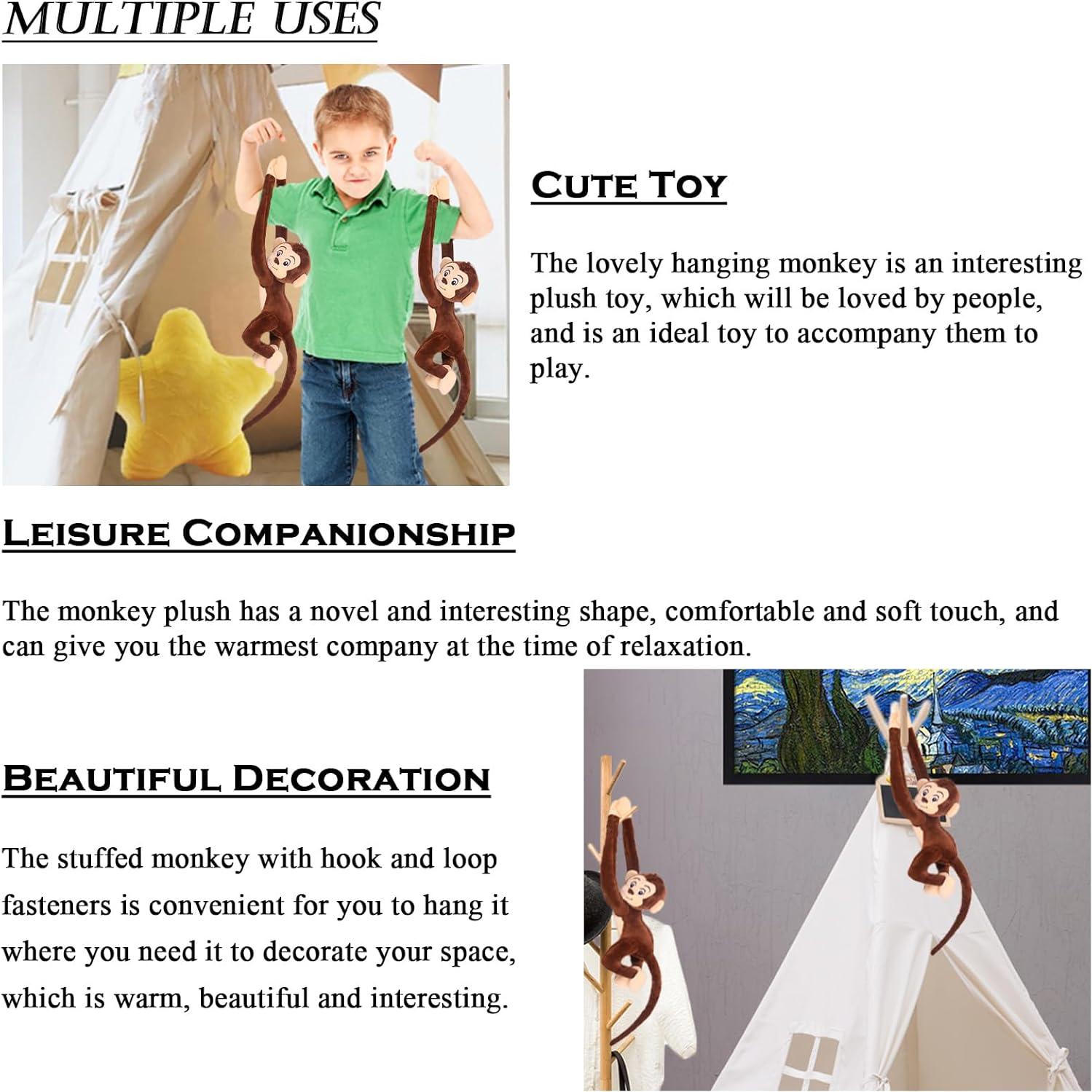 Mono de Peluche Colgante Zhidiloveyou 2 Piezas 70 cm