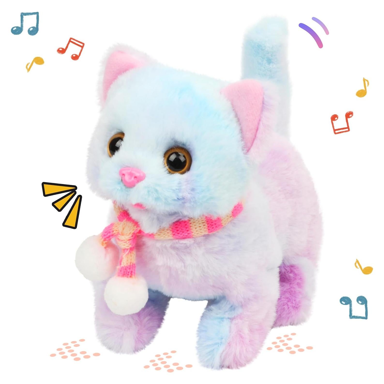 Juguete de Peluche Gato Caminante Easfan Arcoíris 19 cm