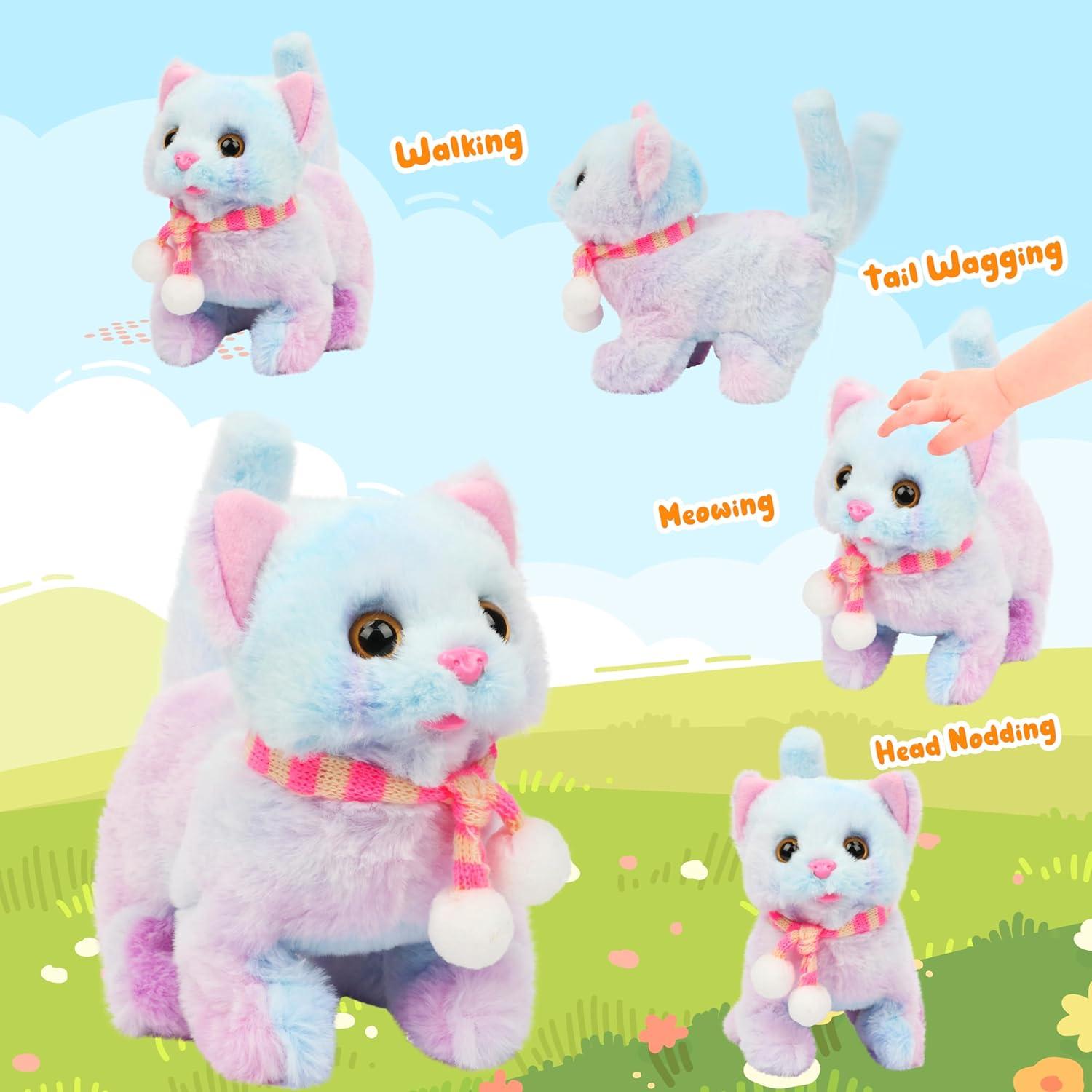 Juguete de Peluche Gato Caminante Easfan Arcoíris 19 cm