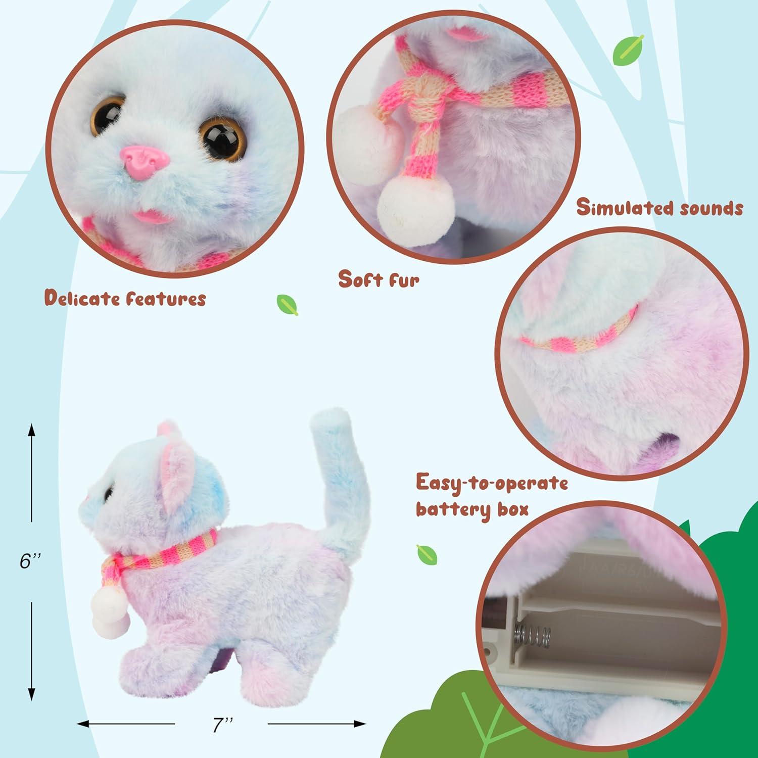Juguete de Peluche Gato Caminante Easfan Arcoíris 19 cm