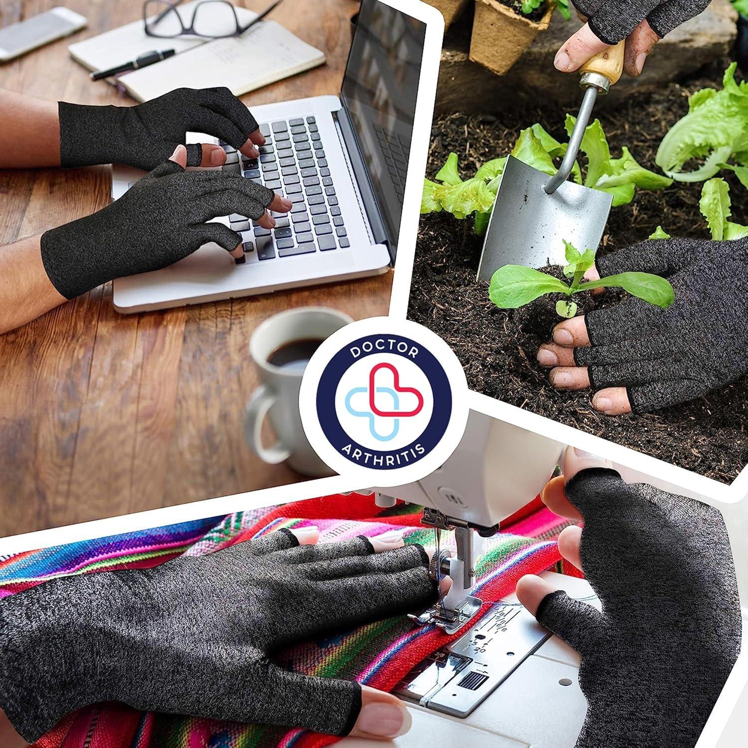 Guantes de Compresión Dr. Arthritis para Artritis - Gris M