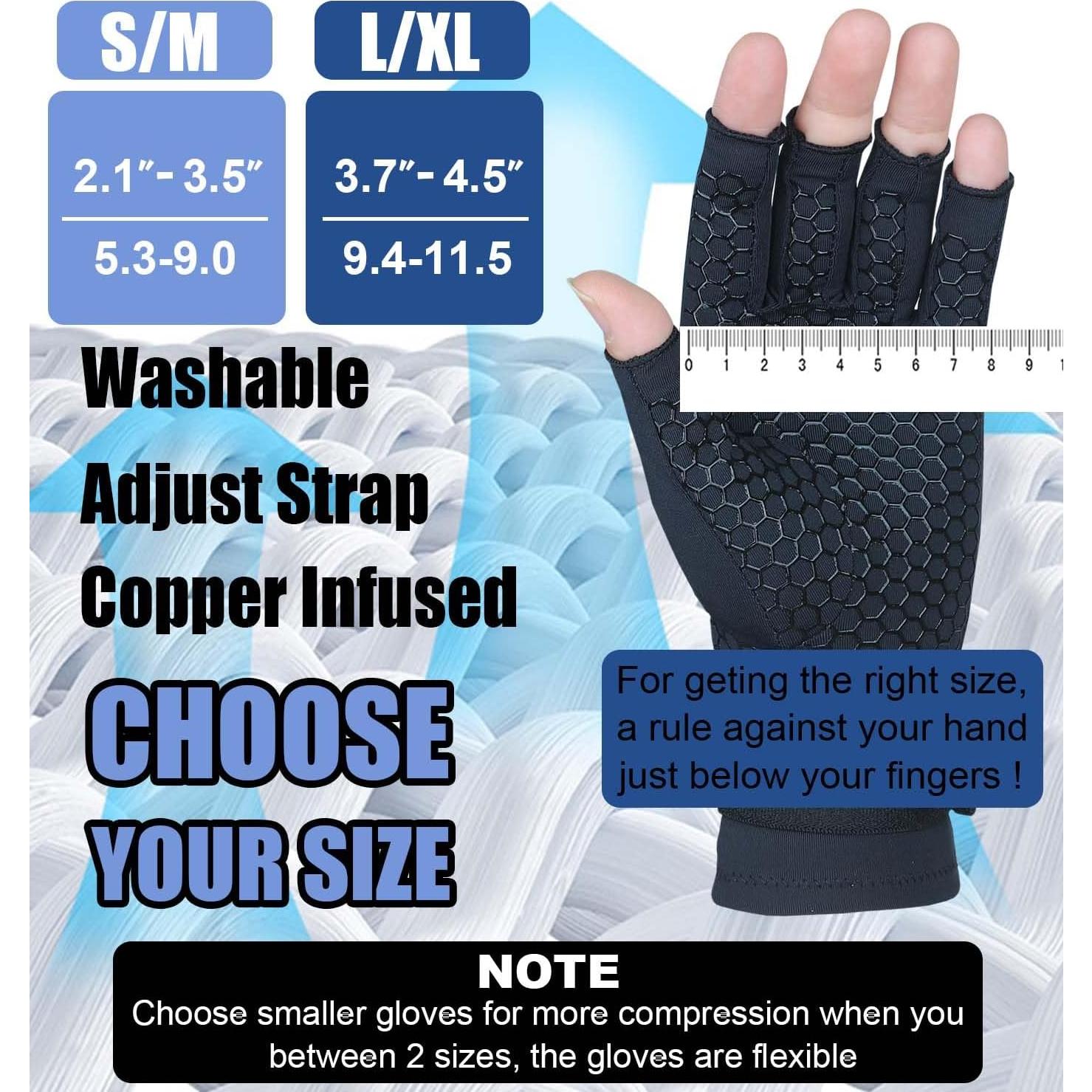 Guantes de Compresión de Cobre Gorbgle para Artritis - 2 Pares