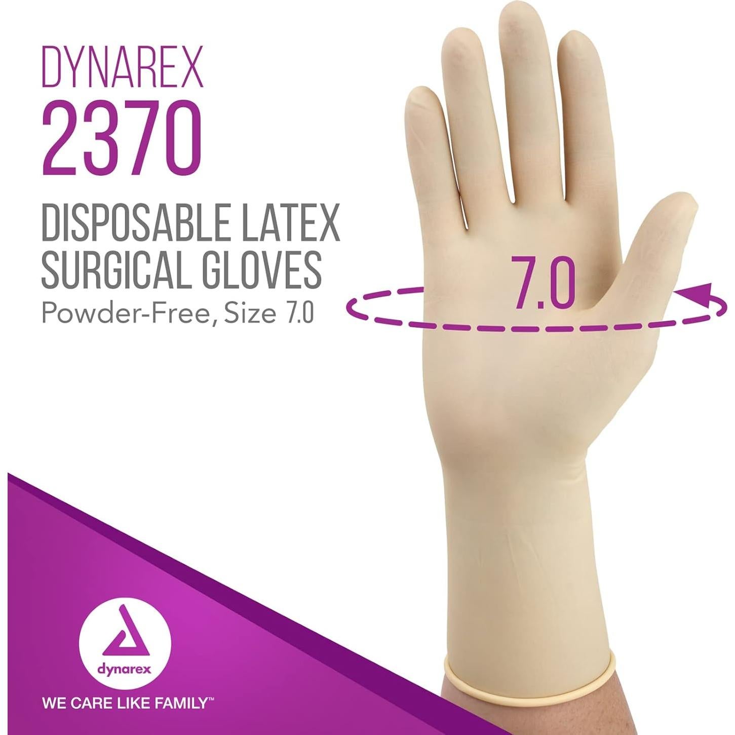 Guantes Quirúrgicos Estériles de Láttex Dynarex 7.0 - 50 Pares