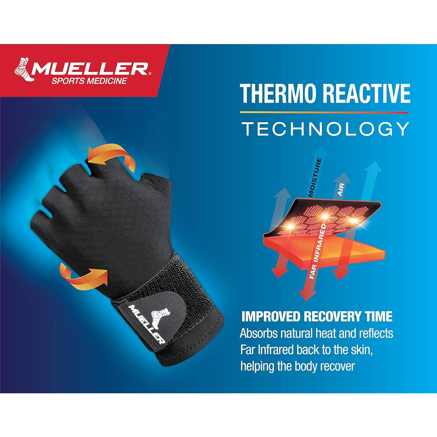 Guante de Compresión Reversible MUELLER S/M Negro para Artritis