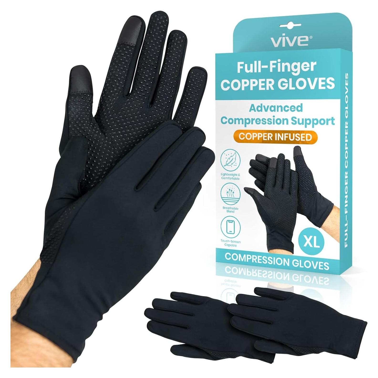 Guantes de Artritis Vive Copper - Compresión Completa Talla XL