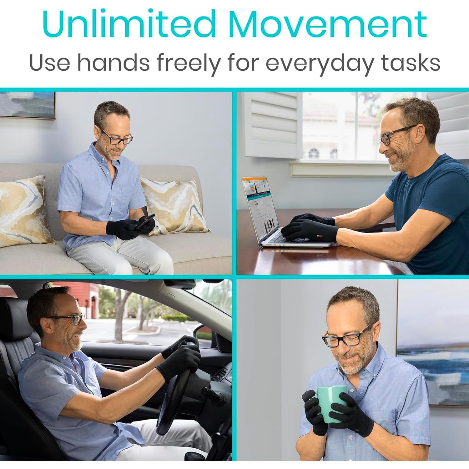 Guantes de Artritis Vive Copper - Compresión Completa Talla XL