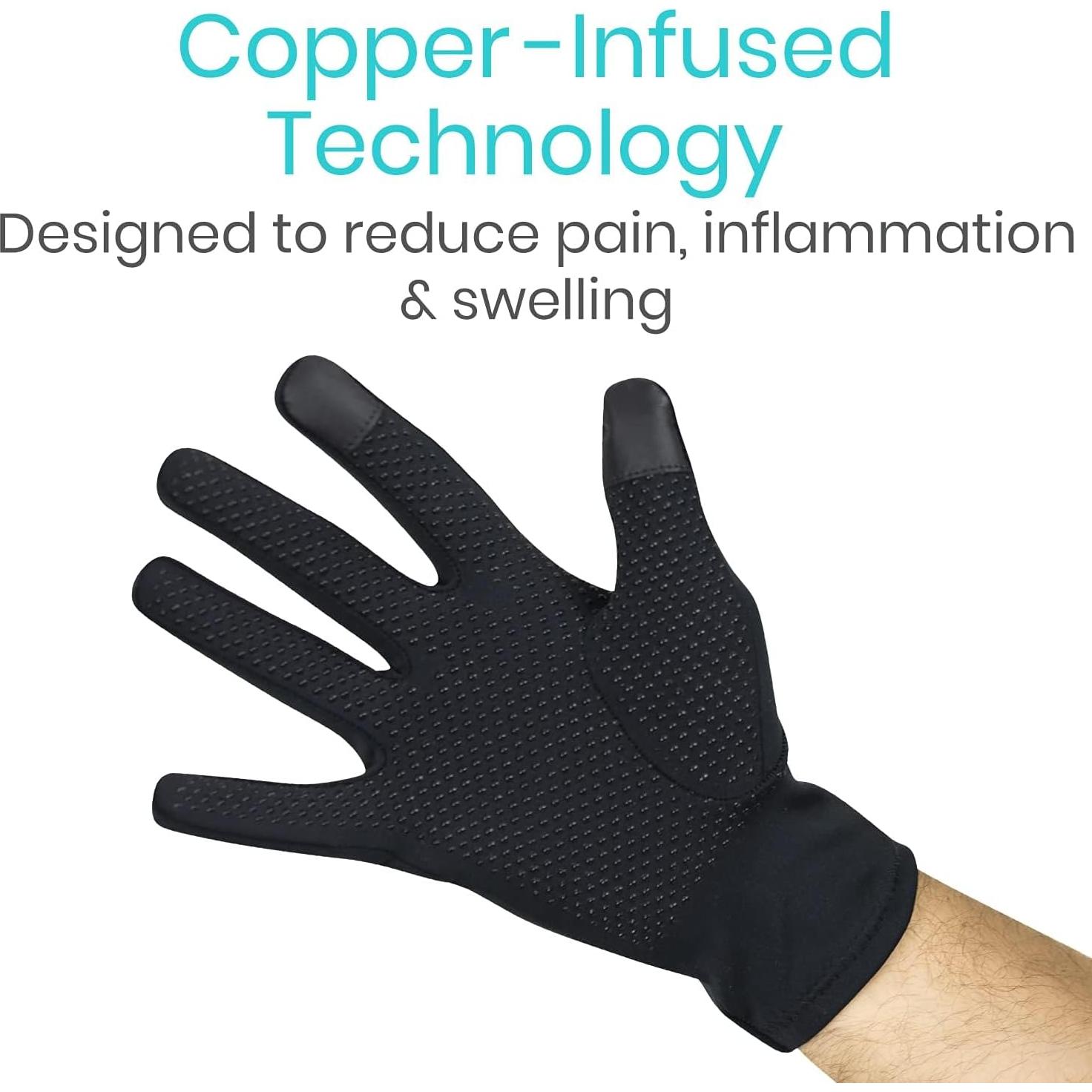 Guantes de Artritis Vive Copper - Compresión Completa Talla XL