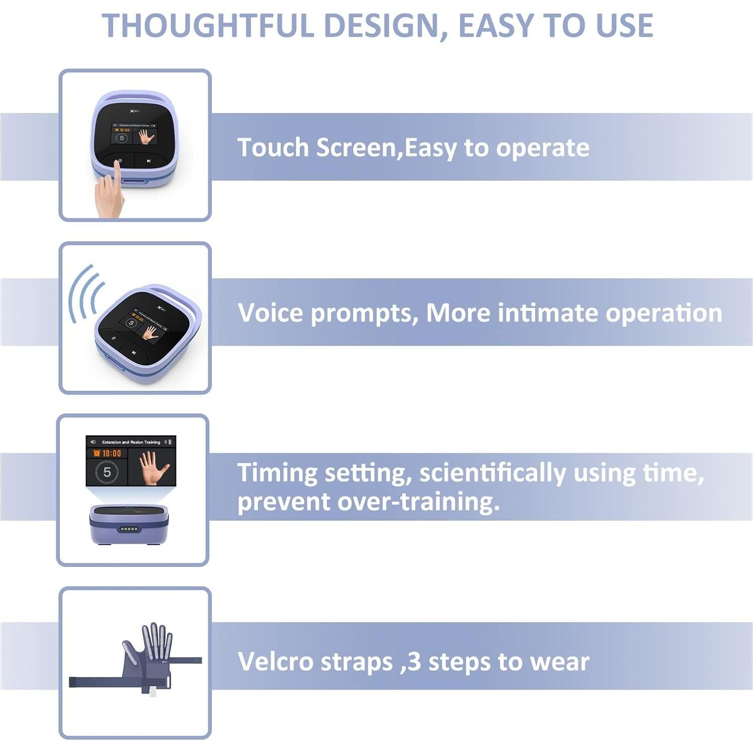Guantes de Rehabilitación XFT para Mano Derecha - Tamaño Grande