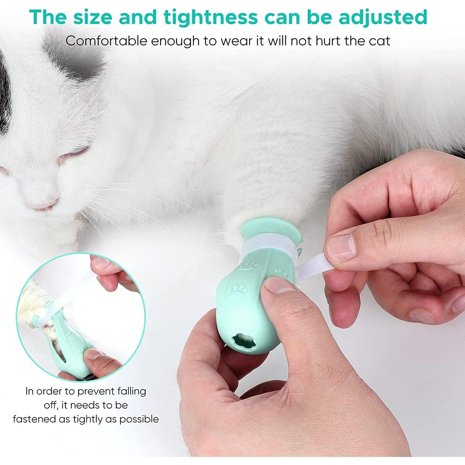 Botas de baño para gatos MSMUOEZ Rosa, silicona ajustable