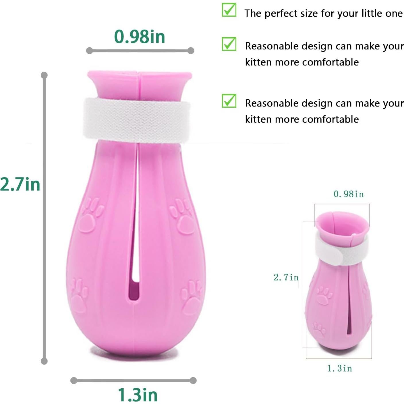 Botas de baño para gatos MSMUOEZ Rosa, silicona ajustable