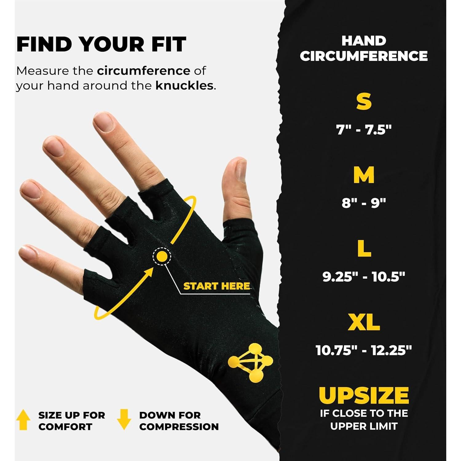 Guantes de Compresión Sin Dedos CopperJoint - Alivio Artritis