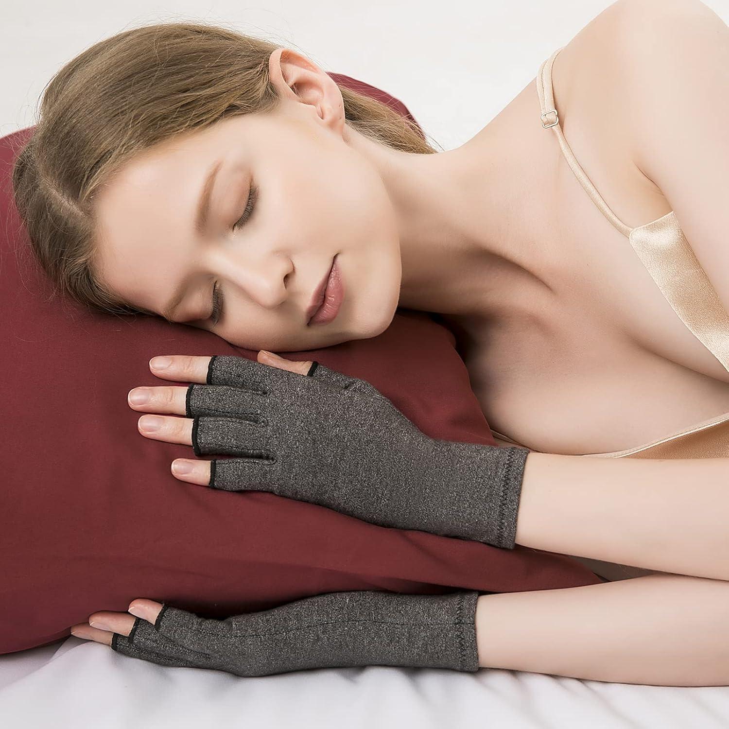 Guantes de Compresión para Artritis Cedcoe - 2 Pares, Gris, Pequeño