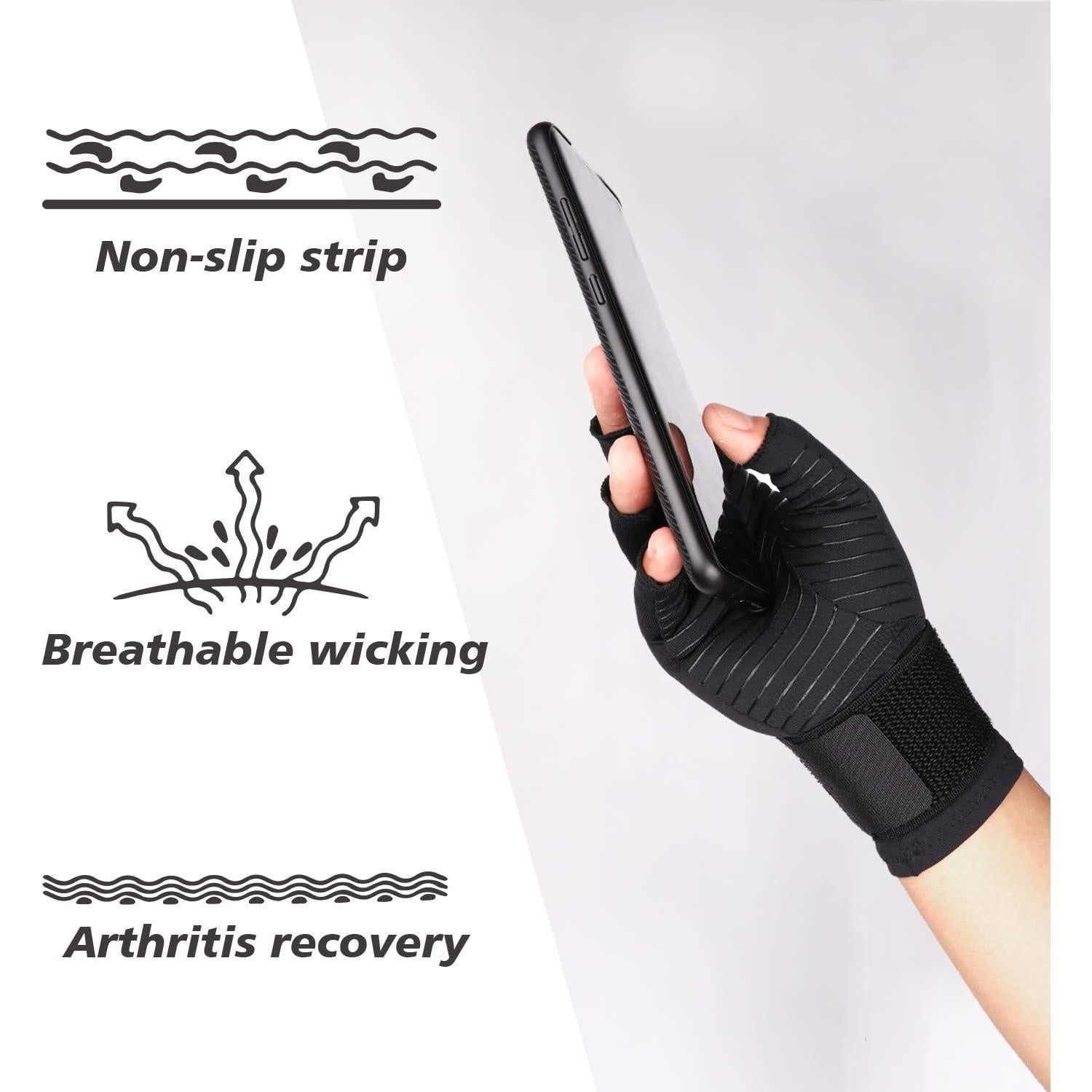 Guantes de Compresión para Artritis Thx4COPPER con Correa