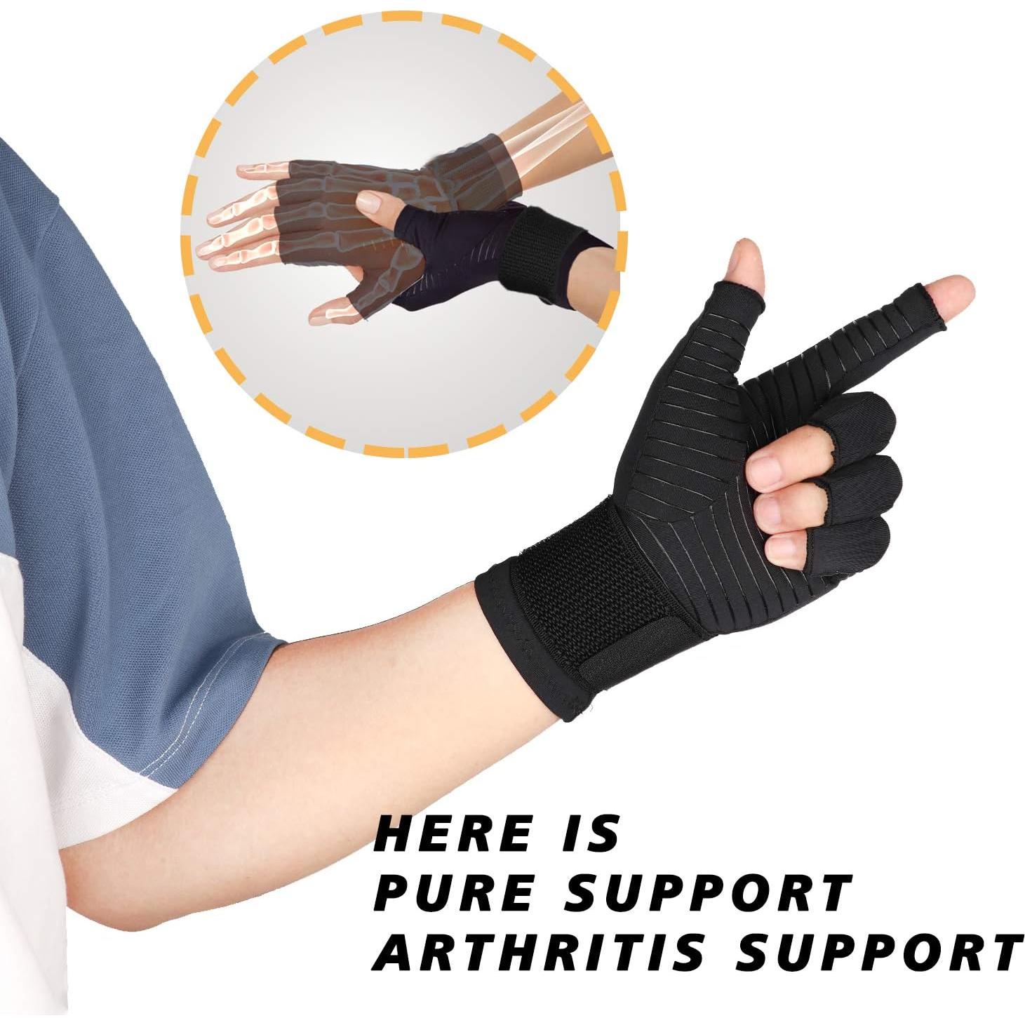 Guantes de Compresión para Artritis Thx4COPPER con Correa