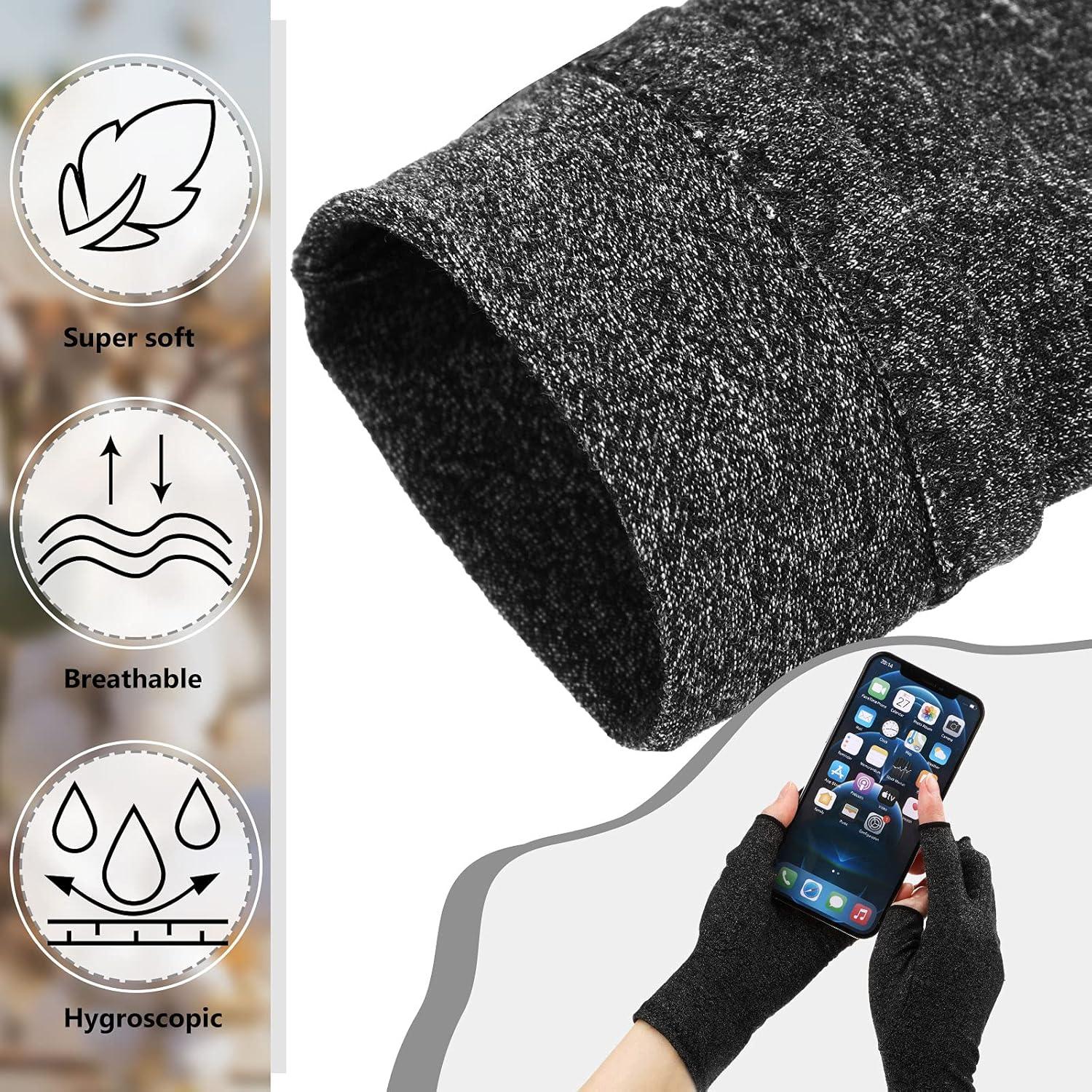 Guantes de Compresión sin Dedos Geyoga para Artritis - 3 Pares