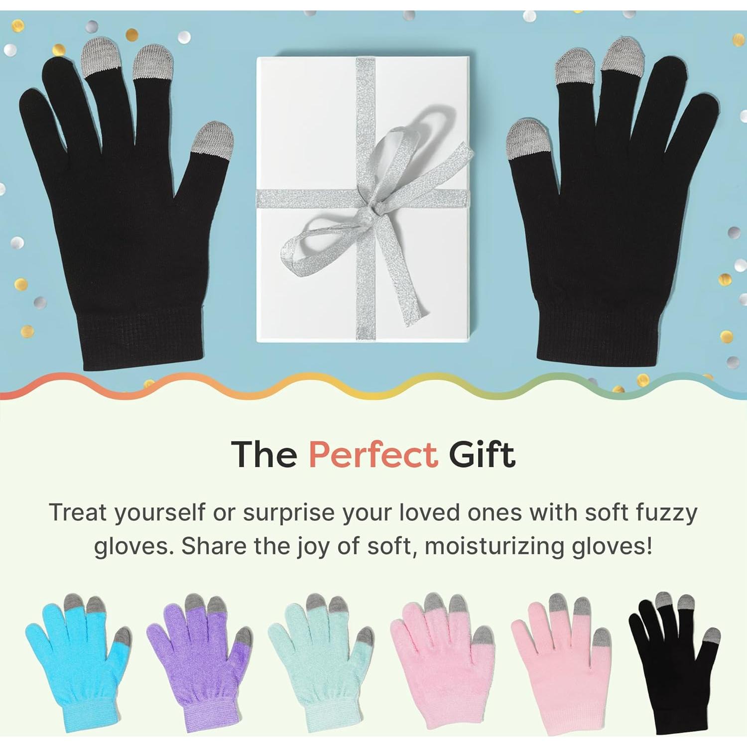 Guantes Hidratantes ZenToes para Manos Secas - Grande, Algodón Negro