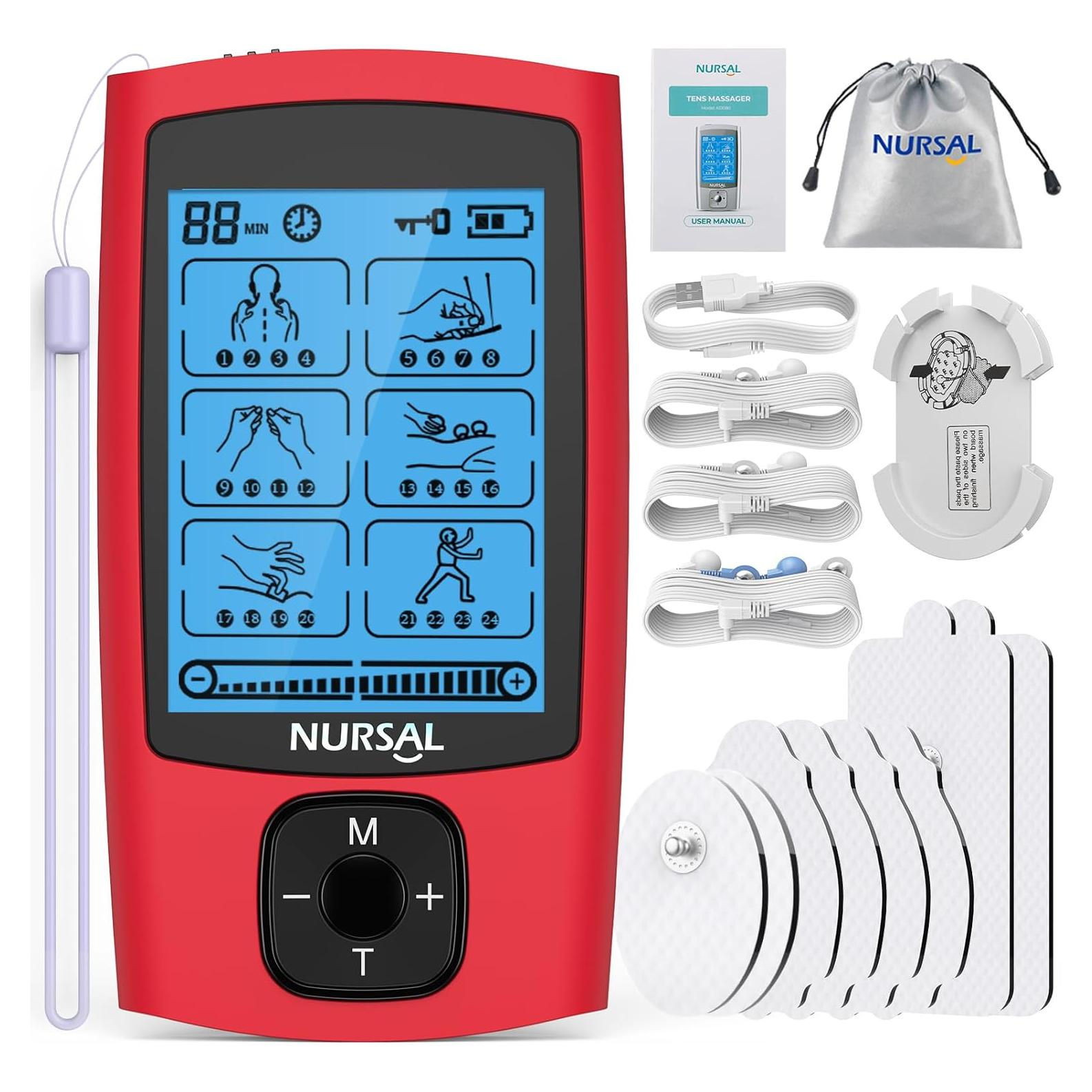 Estimulador Muscular NURSAL TENS 24 Modos con Almohadillas