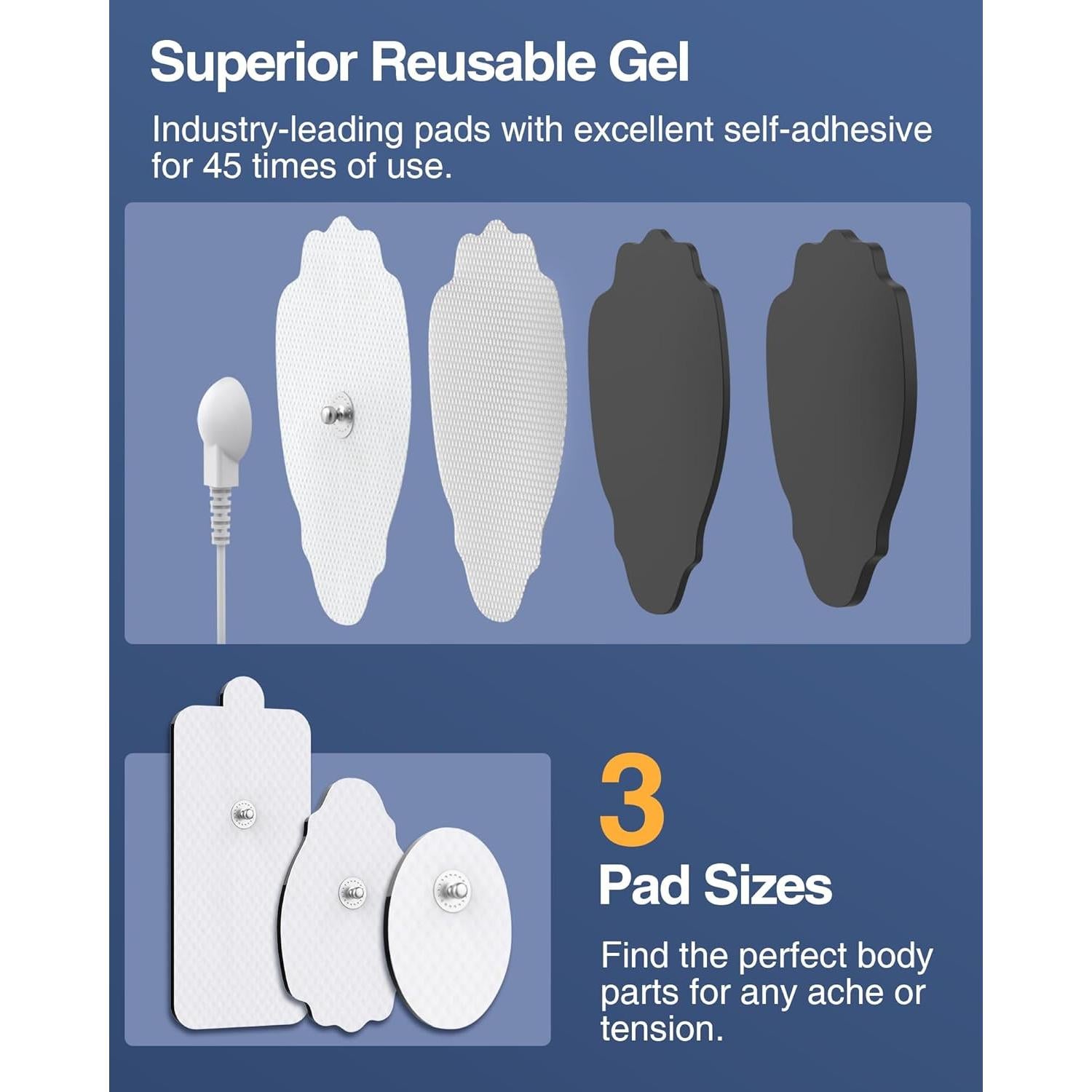 Estimulador Muscular NURSAL TENS 24 Modos con Almohadillas