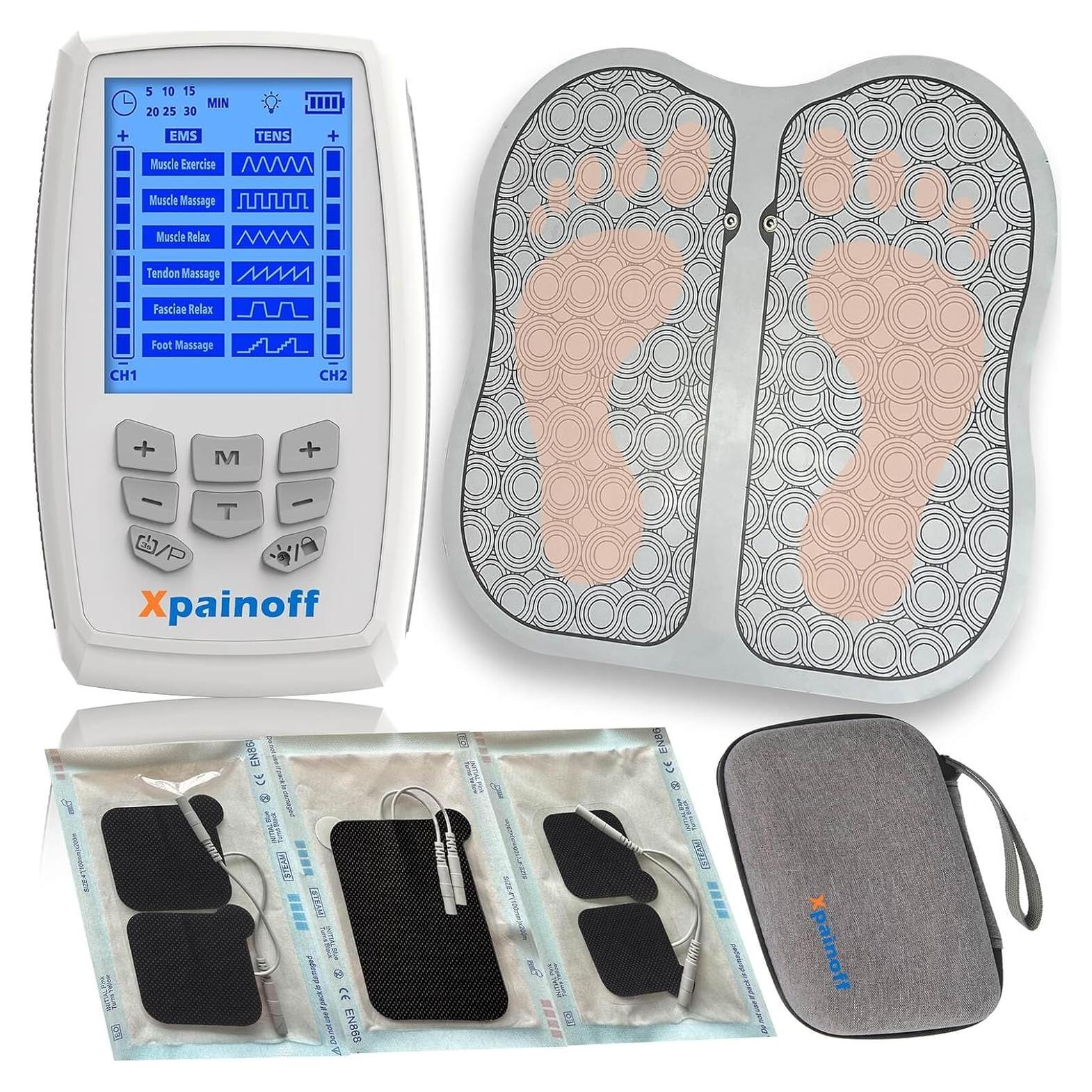 Masajeador Estimulador Muscular TENS Xpainoff 4 en 1 Alivio Dolor