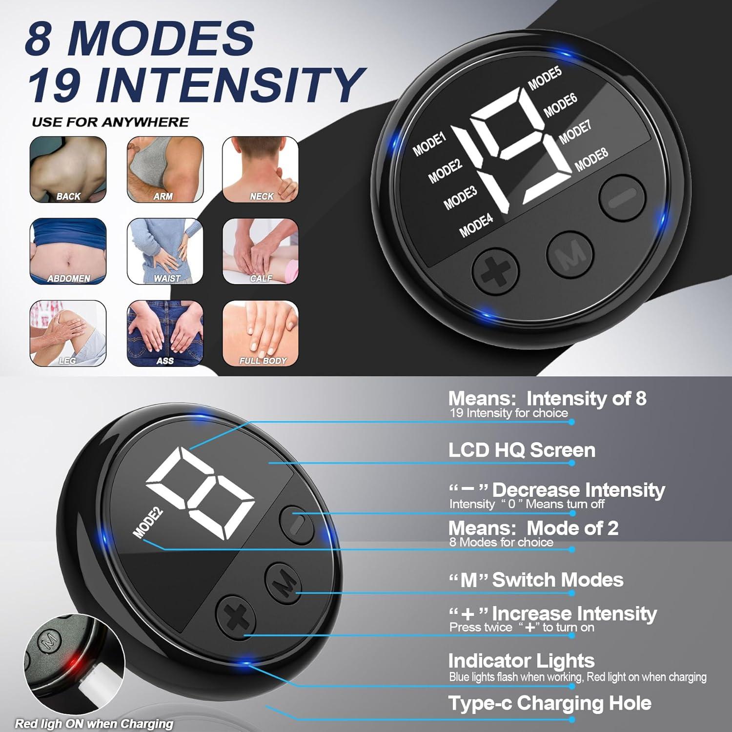 Dispositivo TENS Inalámbrico TADOUNE Mini Masajeador Recargable