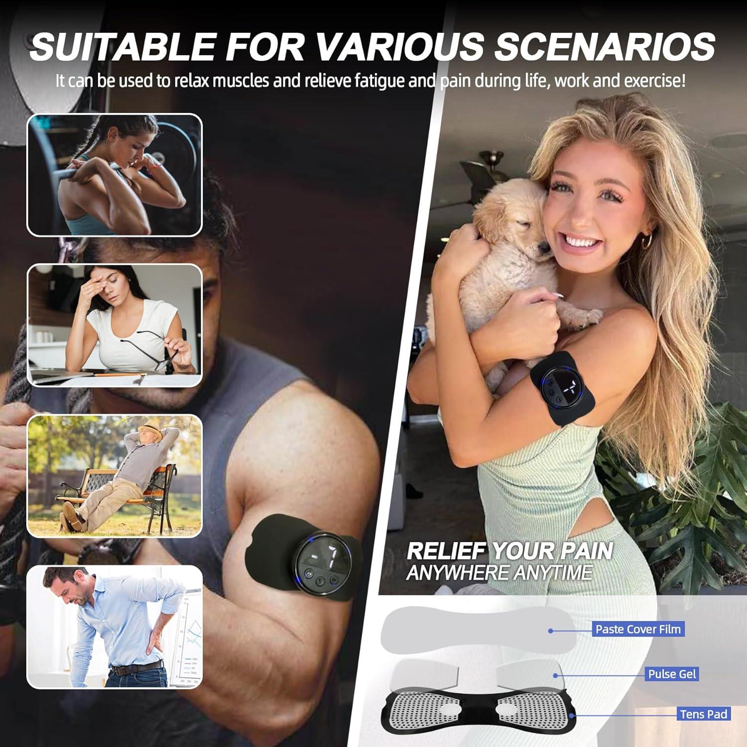 Dispositivo TENS Inalámbrico TADOUNE Mini Masajeador Recargable