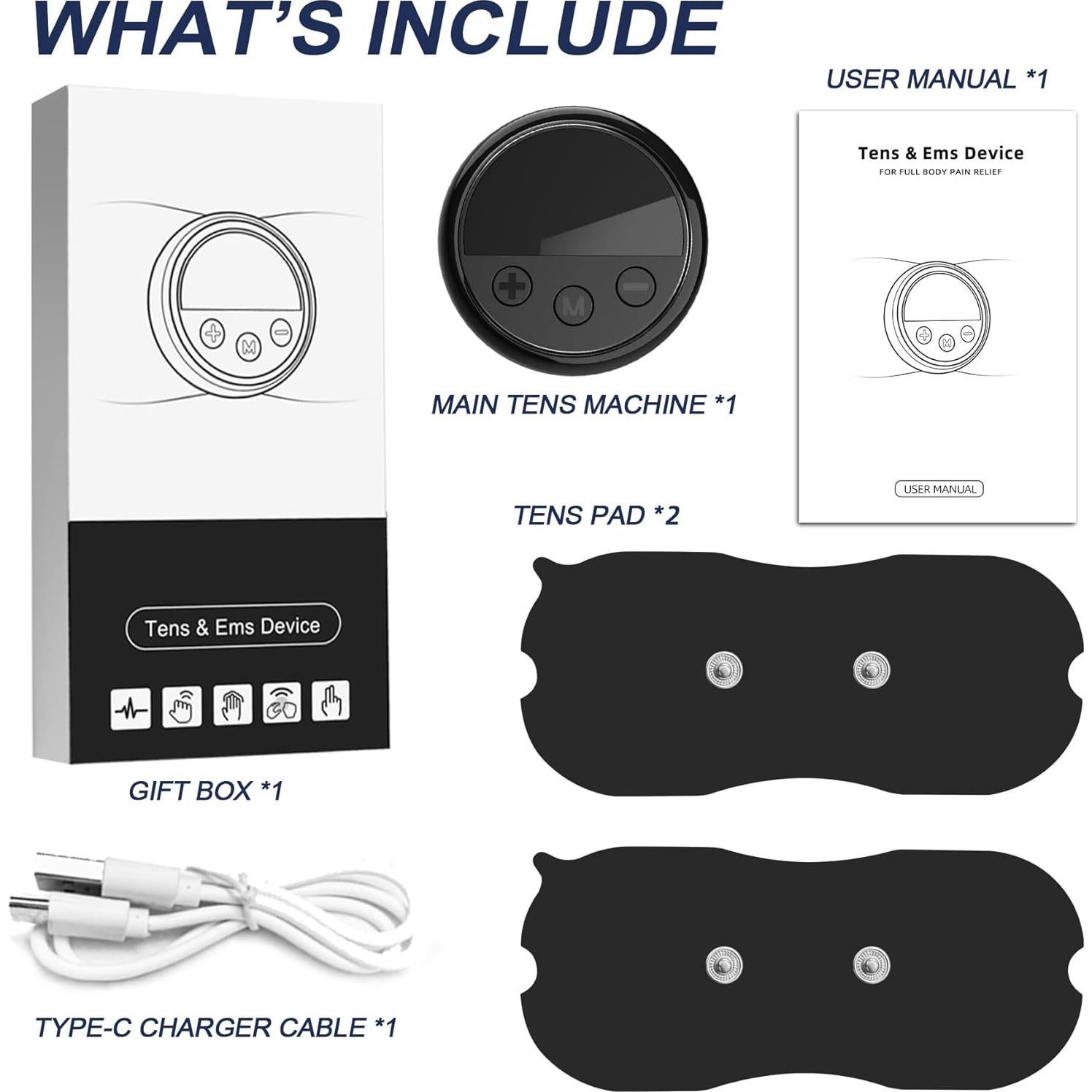 Dispositivo TENS Inalámbrico TADOUNE Mini Masajeador Recargable