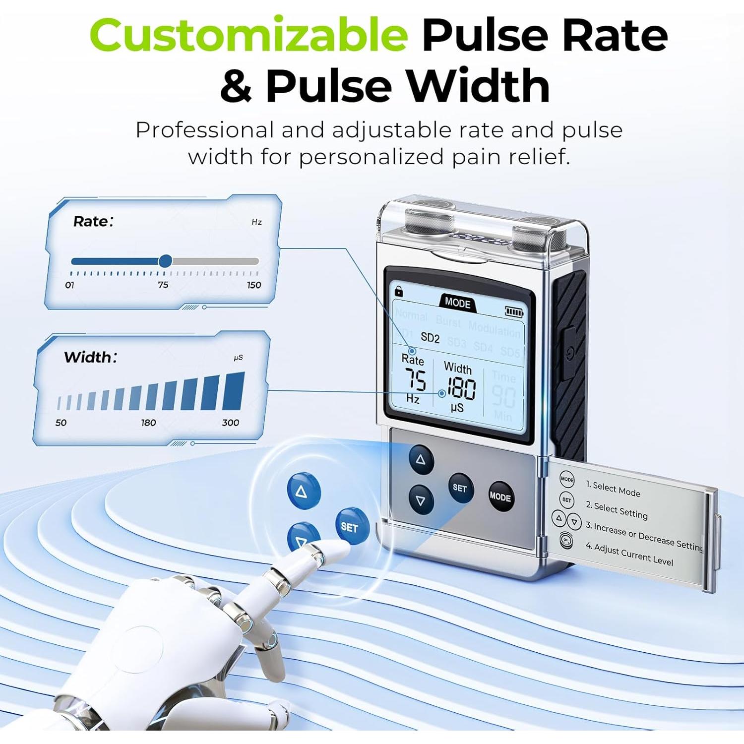 Estimulador Muscular TENS AUVON TP2208C Recargable 8 Modos