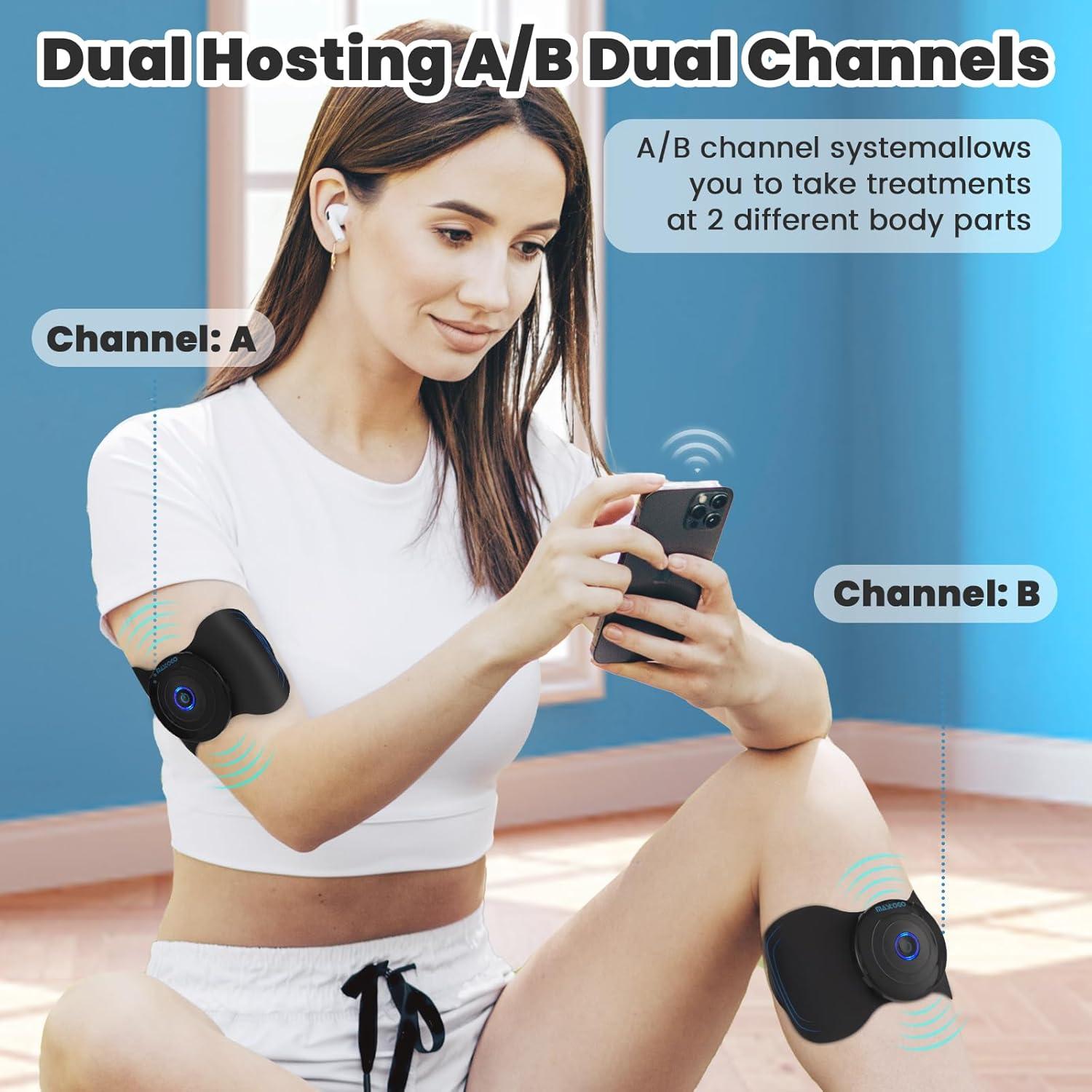 Estimulador Muscular Inalámbrico TENS EMS - 12 Modos, Control App