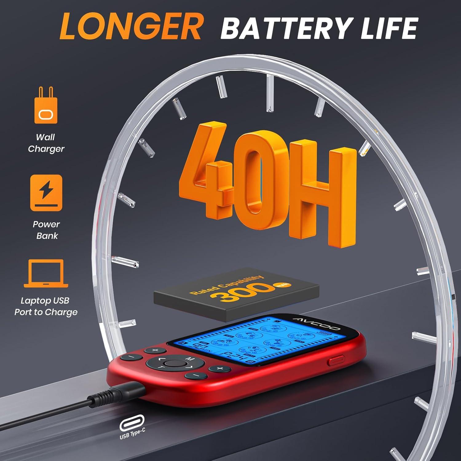 Estimulador Muscular TENS AVCOO 3 en 1 con 24 Modos y 40 Niveles