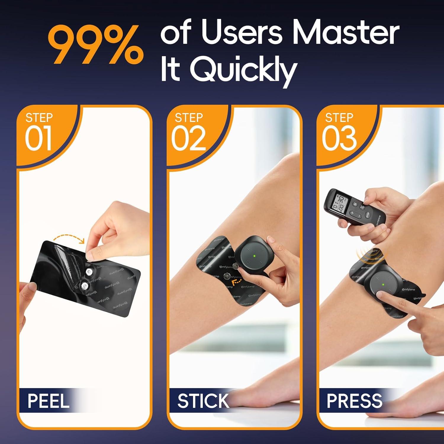 Comfytemp Estimulador Muscular TENS Inalámbrico 30 Modos Alivio Dolor