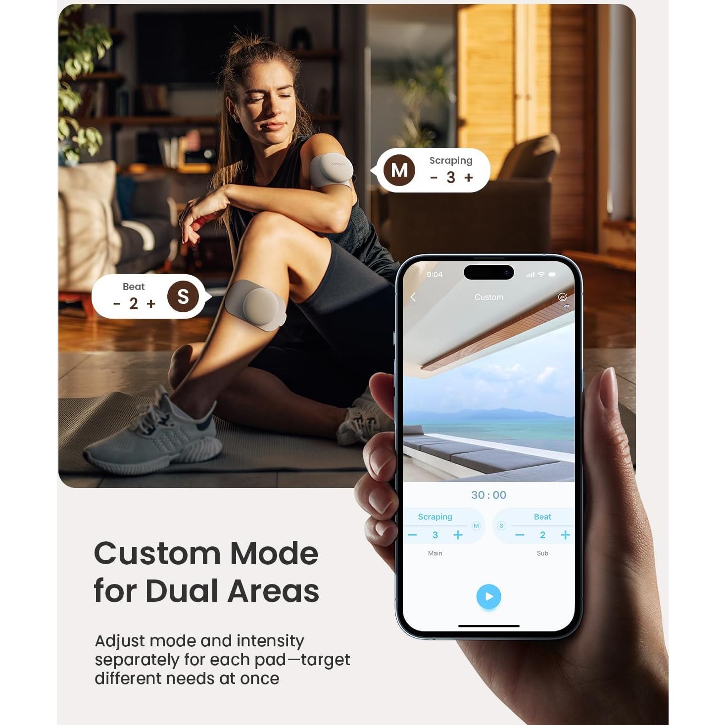 Estimulador Muscular Inalámbrico Mooyee M2 - Alivio Dolor 18 Modos