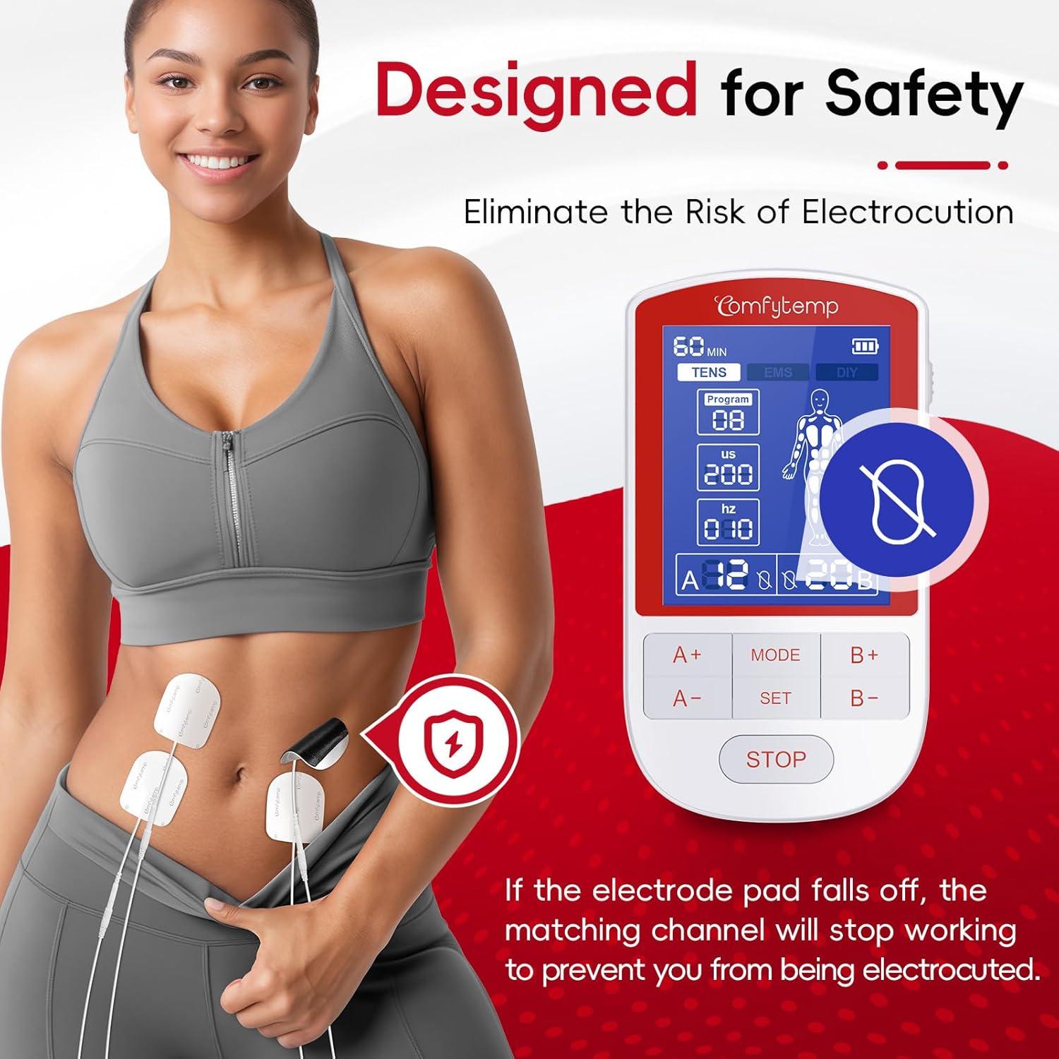 Estimulador Muscular TENS Comfytemp K6155 con 20 Modos