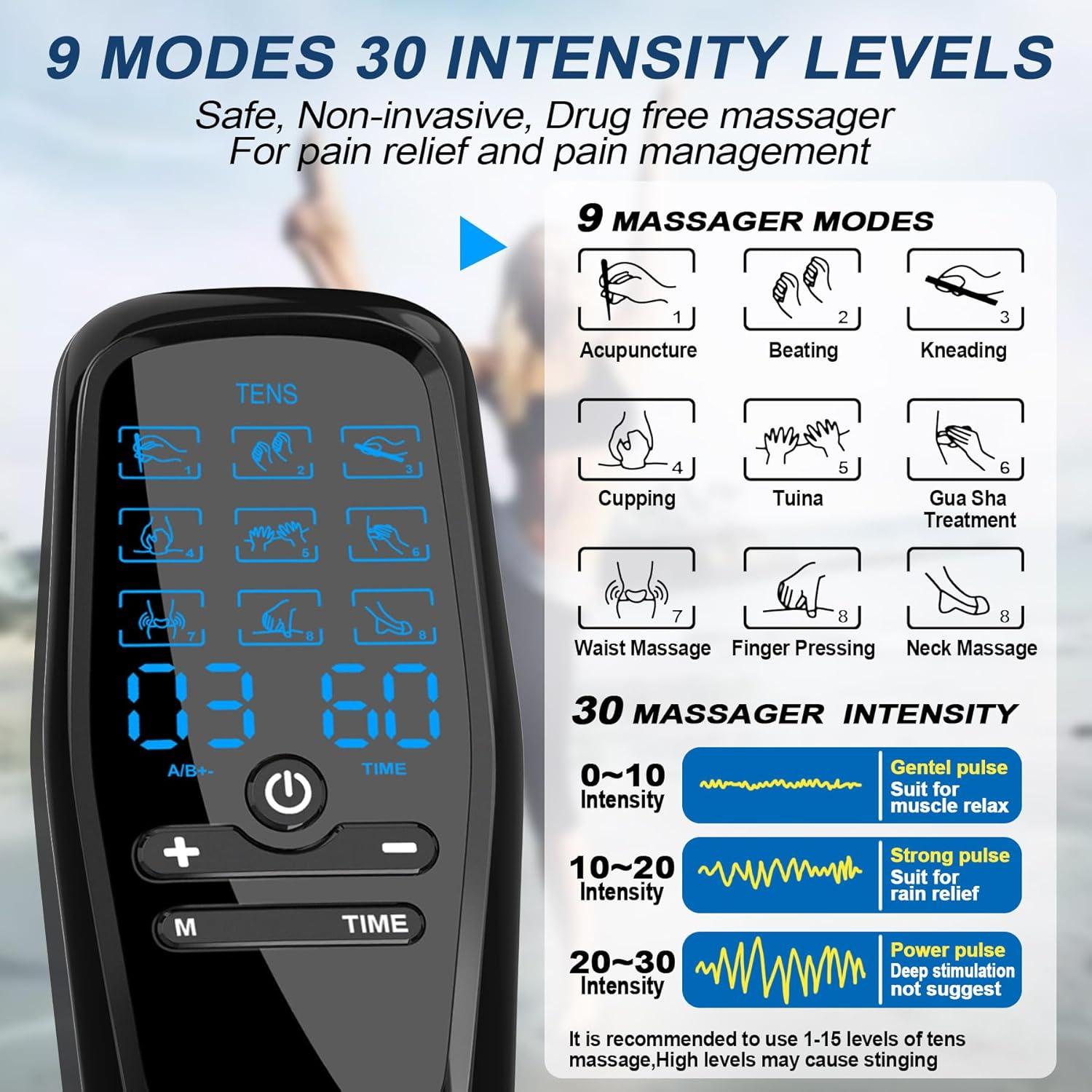 Unidad TENS Doble Canal TADOUNE Masajeador Electromuscular