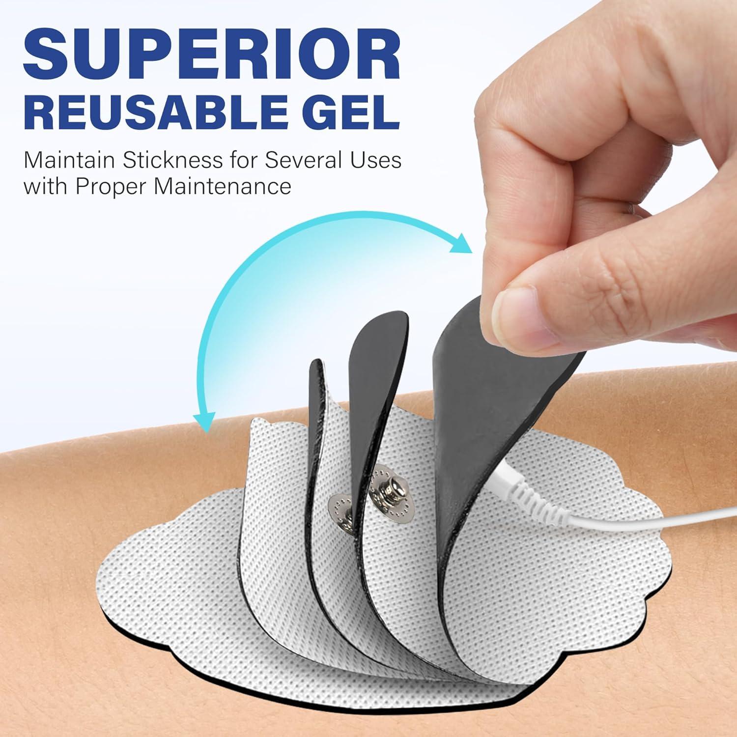 Almohadillas Electrodos TENS LotFancy 22PCS Reutilizables 7.5x4.5cm