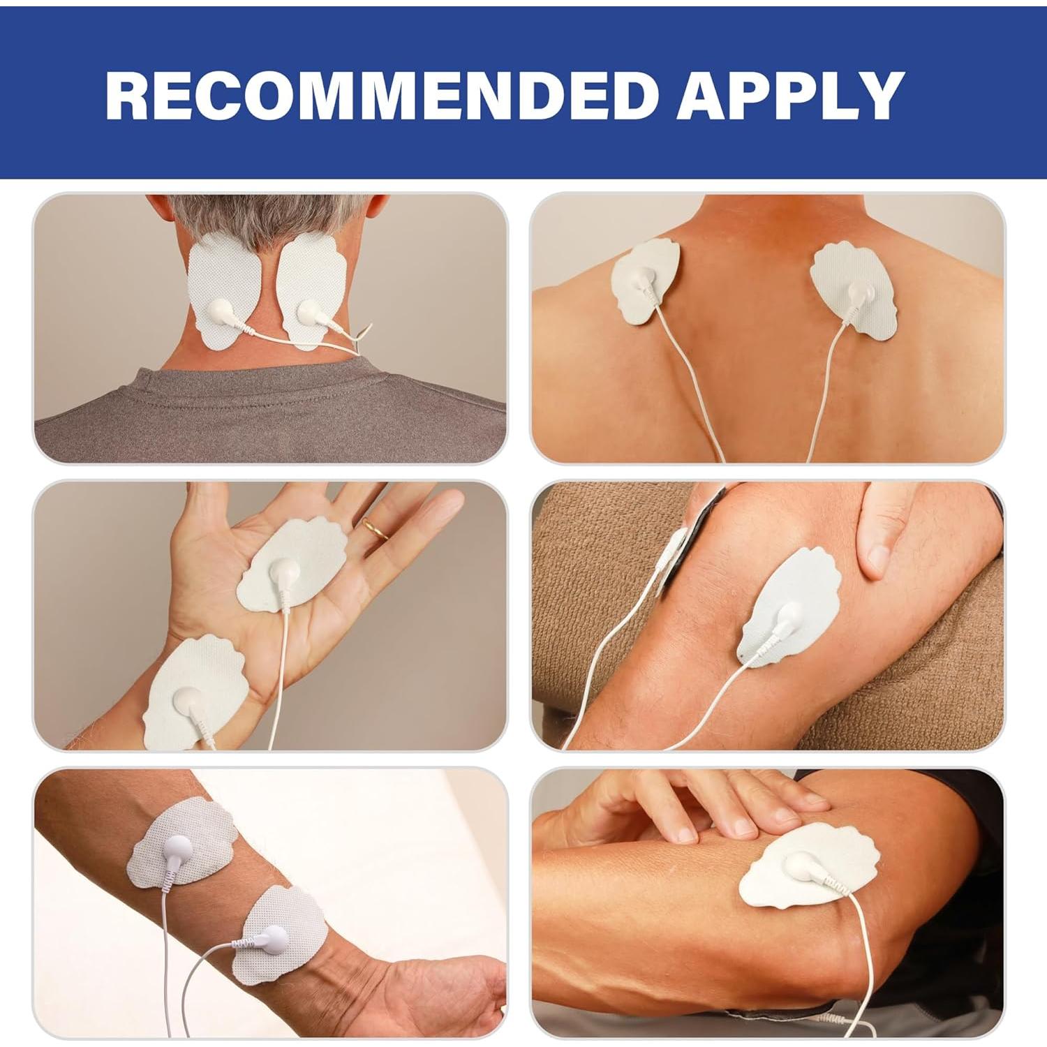 Almohadillas Electrodos TENS LotFancy 22PCS Reutilizables 7.5x4.5cm