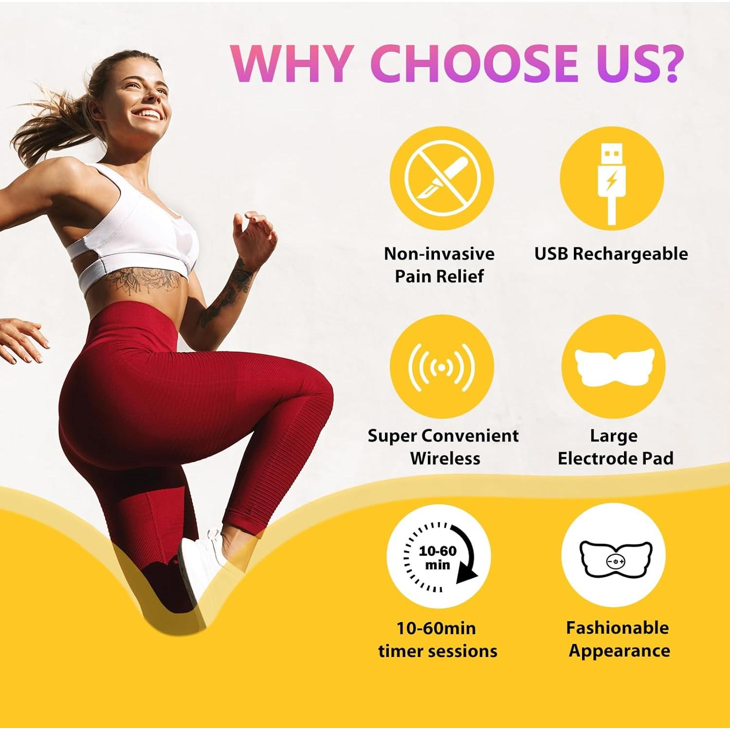 Estimulador TENS Easy@Home EHE019 Inalámbrico 6 Modos 20 Intensidades