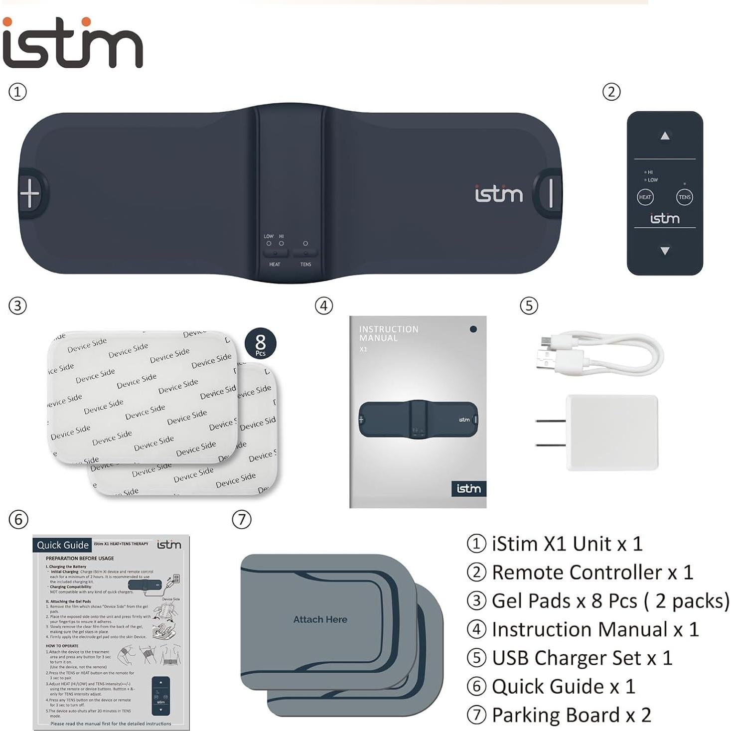 iStim X1 Estimulador Muscular TENS Inalámbrico con Calor