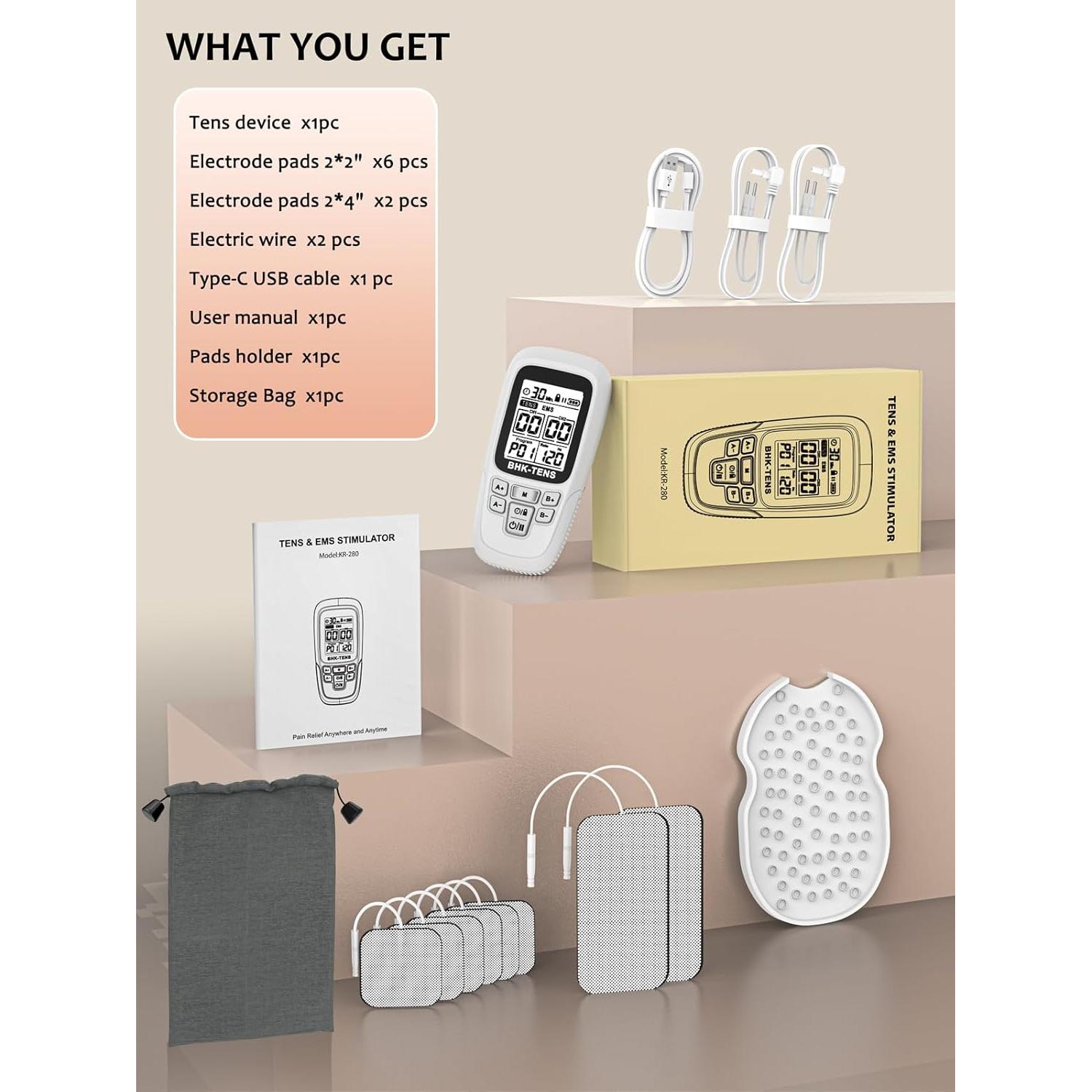 Máquina Estimuladora Muscular TENS EMS BHK-TENS 24 Modos