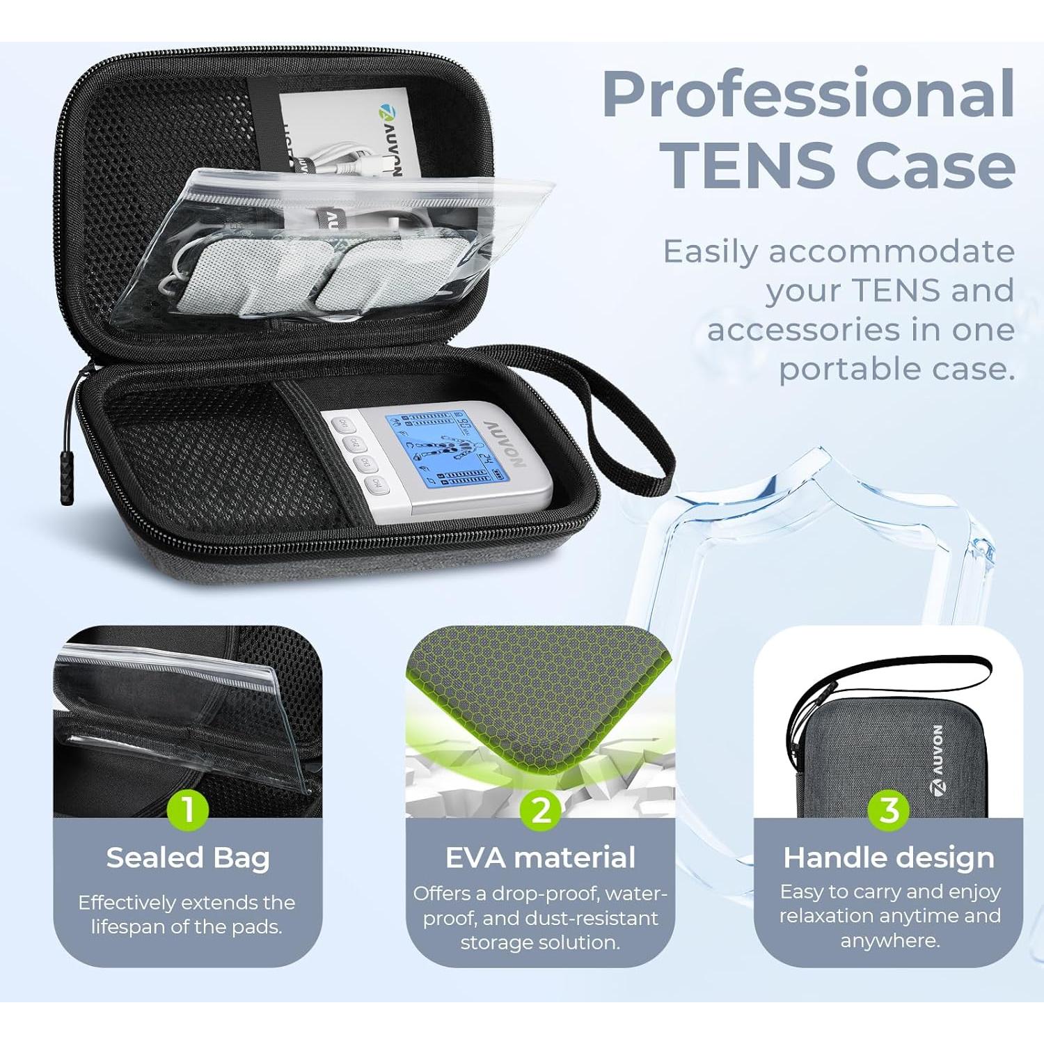 Estimulador Muscular TENS AUVON 4 Salidas Recargable 24 Modos