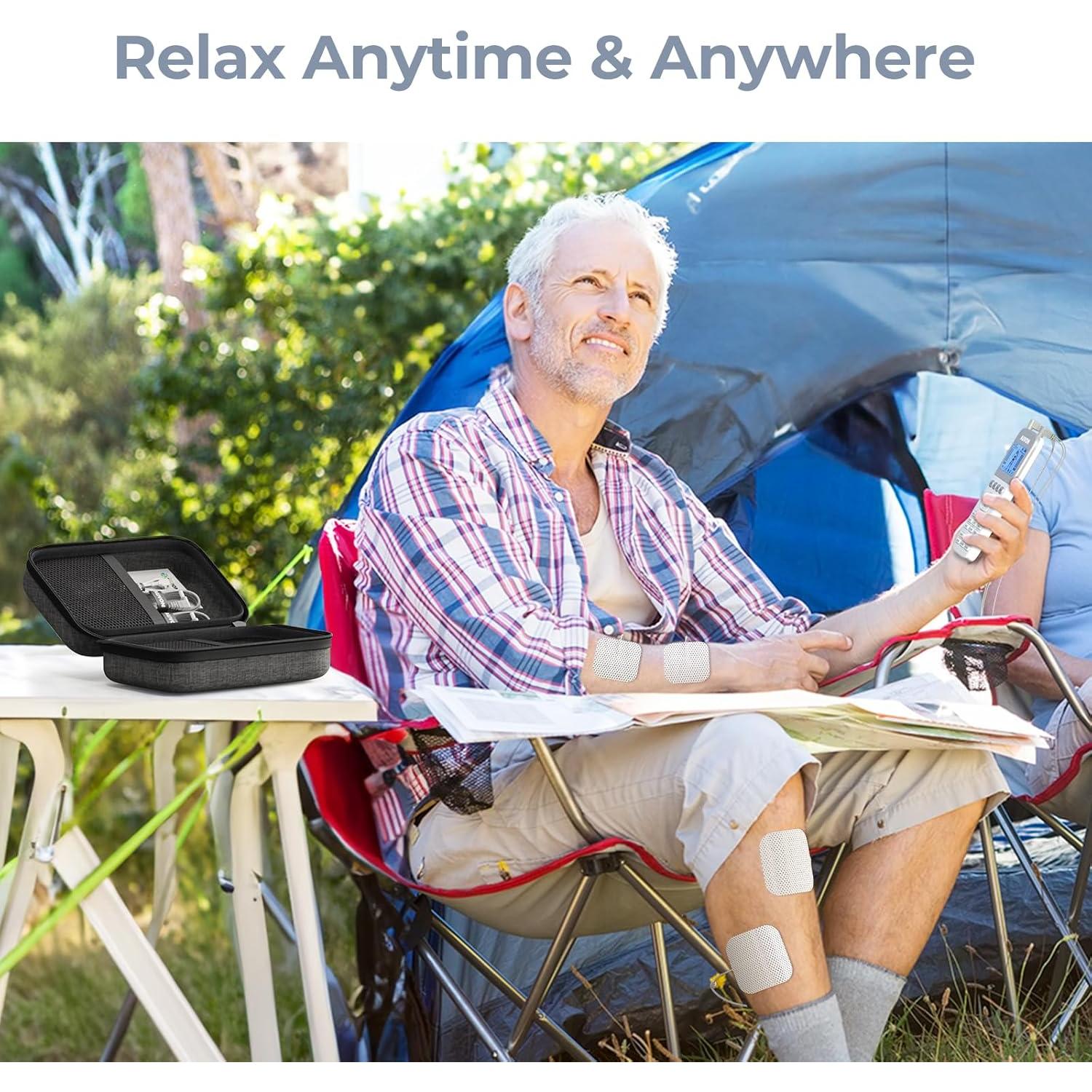 Estimulador Muscular TENS AUVON 4 Salidas Recargable 24 Modos