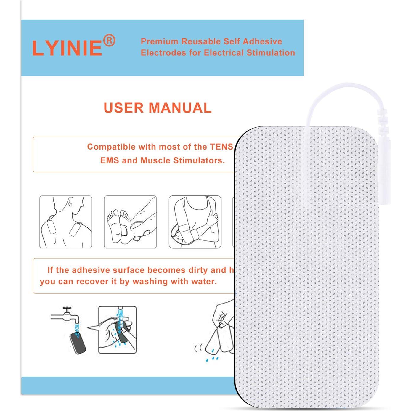 Almohadillas Electrodos TENS Reutilizables LYINIE 24 Pcs 5x10 cm